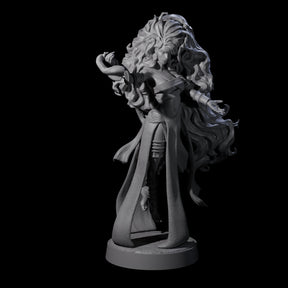 Big Hair Witch Queen Miniature for Dungeons and Dragons, Pathfinder or other TTRPGs