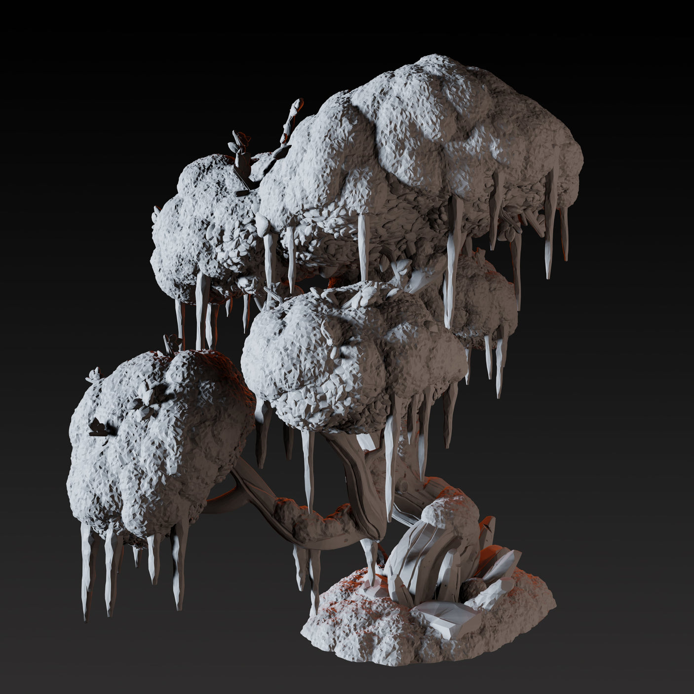 Big Snowy Tree Miniature for Dungeons and Dragons, Pathfinder or other TTRPGs