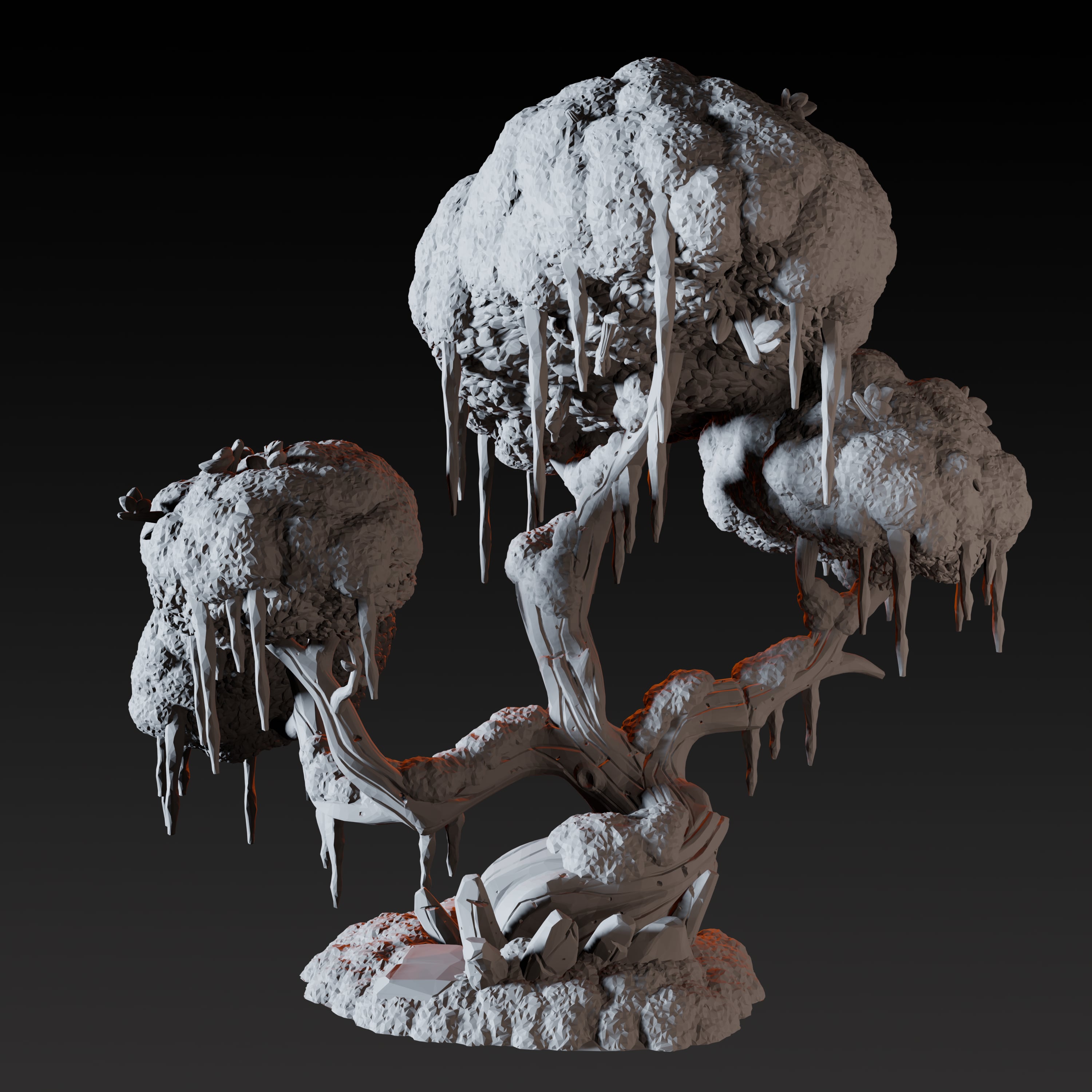 Big Snowy Tree - Arctic Scatter Terrain Miniature for Dungeons and Dragons - Myth Forged