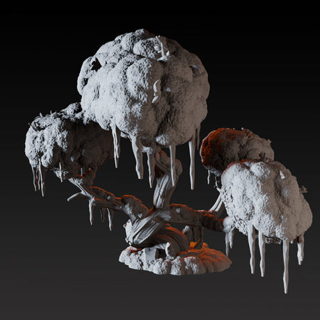 Big Snowy Tree Miniature for Dungeons and Dragons, Pathfinder or other TTRPGs
