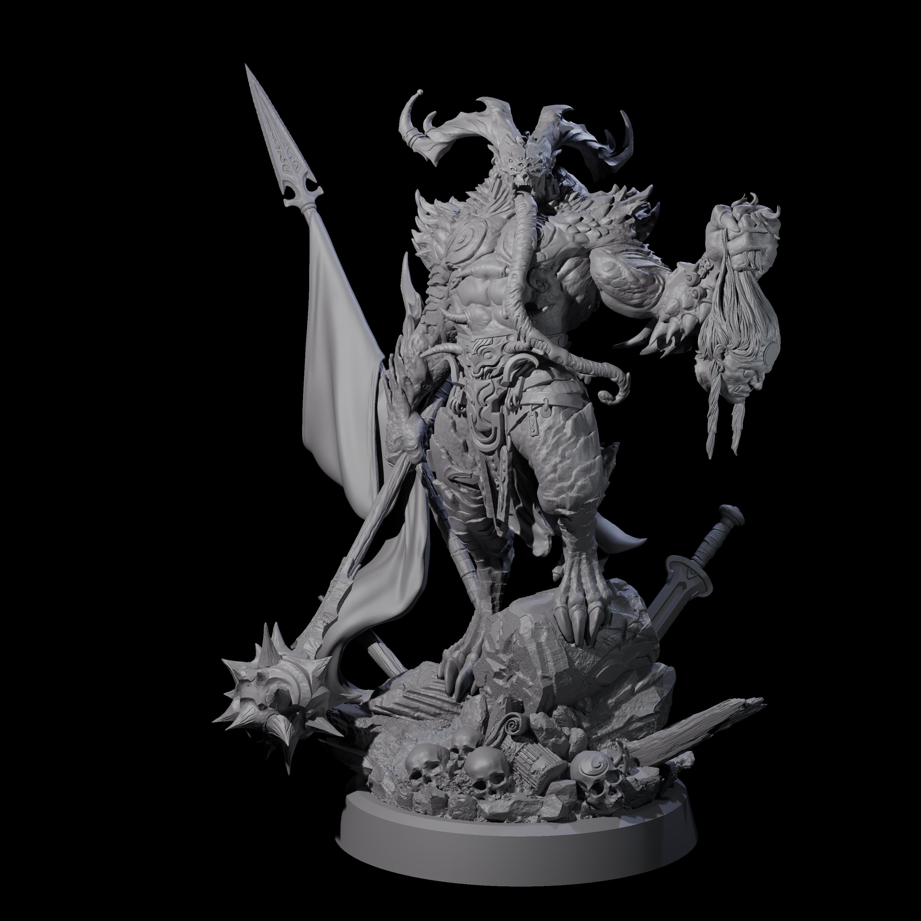 Big Tongued Slayer Demon Miniature for Dungeons and Dragons, Pathfinder or other TTRPGs