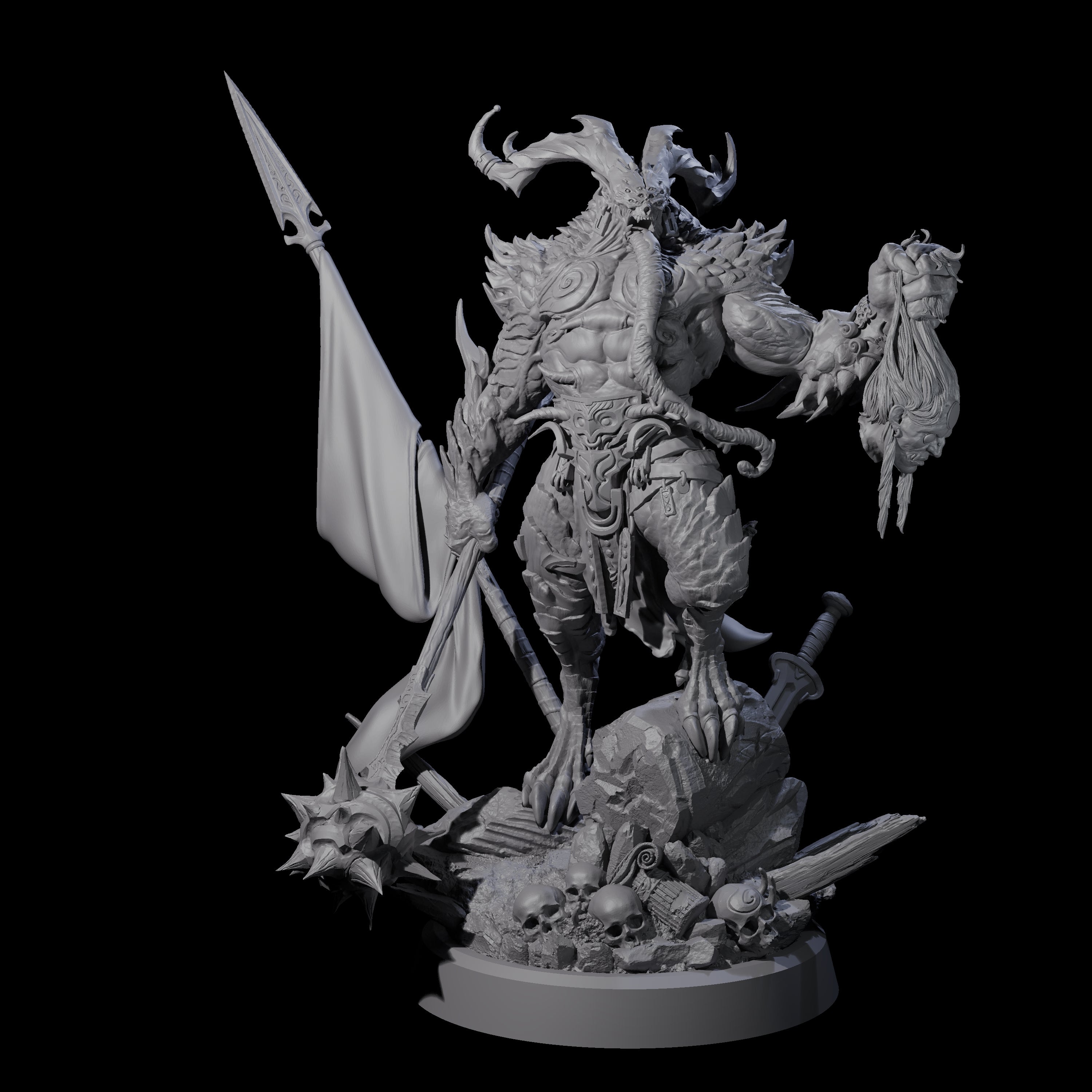 Big Tongued Slayer Demon Miniature for Dungeons and Dragons, Pathfinder or other TTRPGs