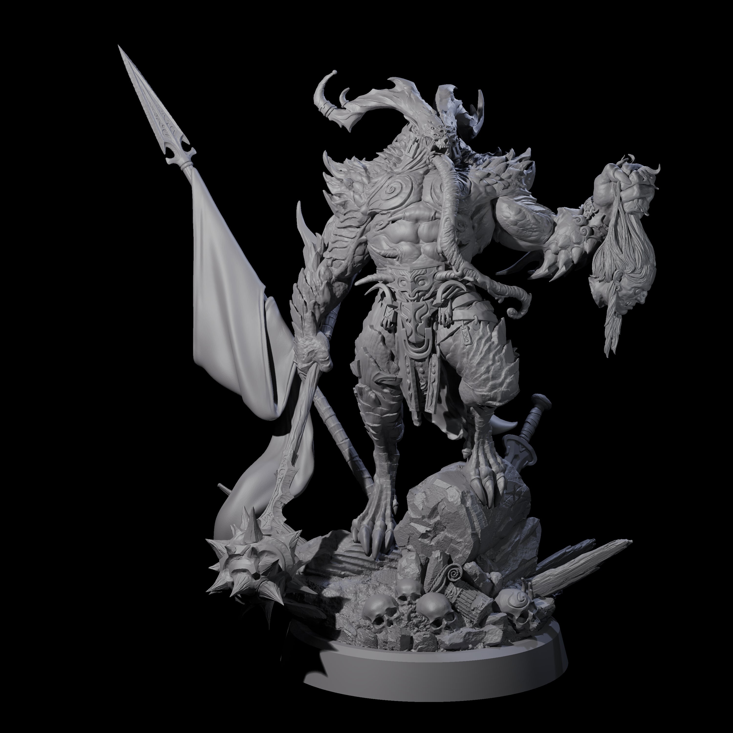 Big Tongued Slayer Demon Miniature for Dungeons and Dragons, Pathfinder or other TTRPGs