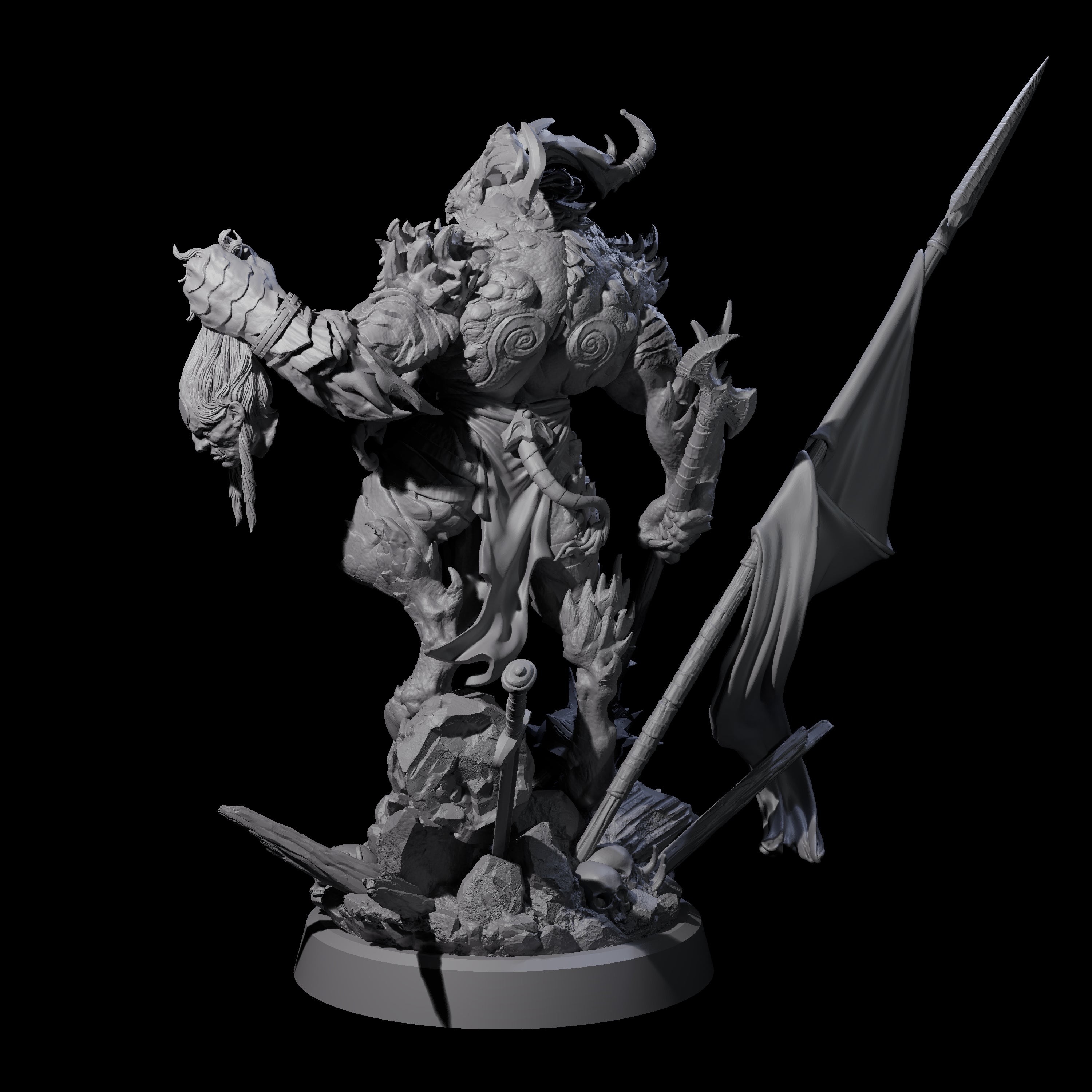 Big Tongued Slayer Demon Miniature for Dungeons and Dragons, Pathfinder or other TTRPGs