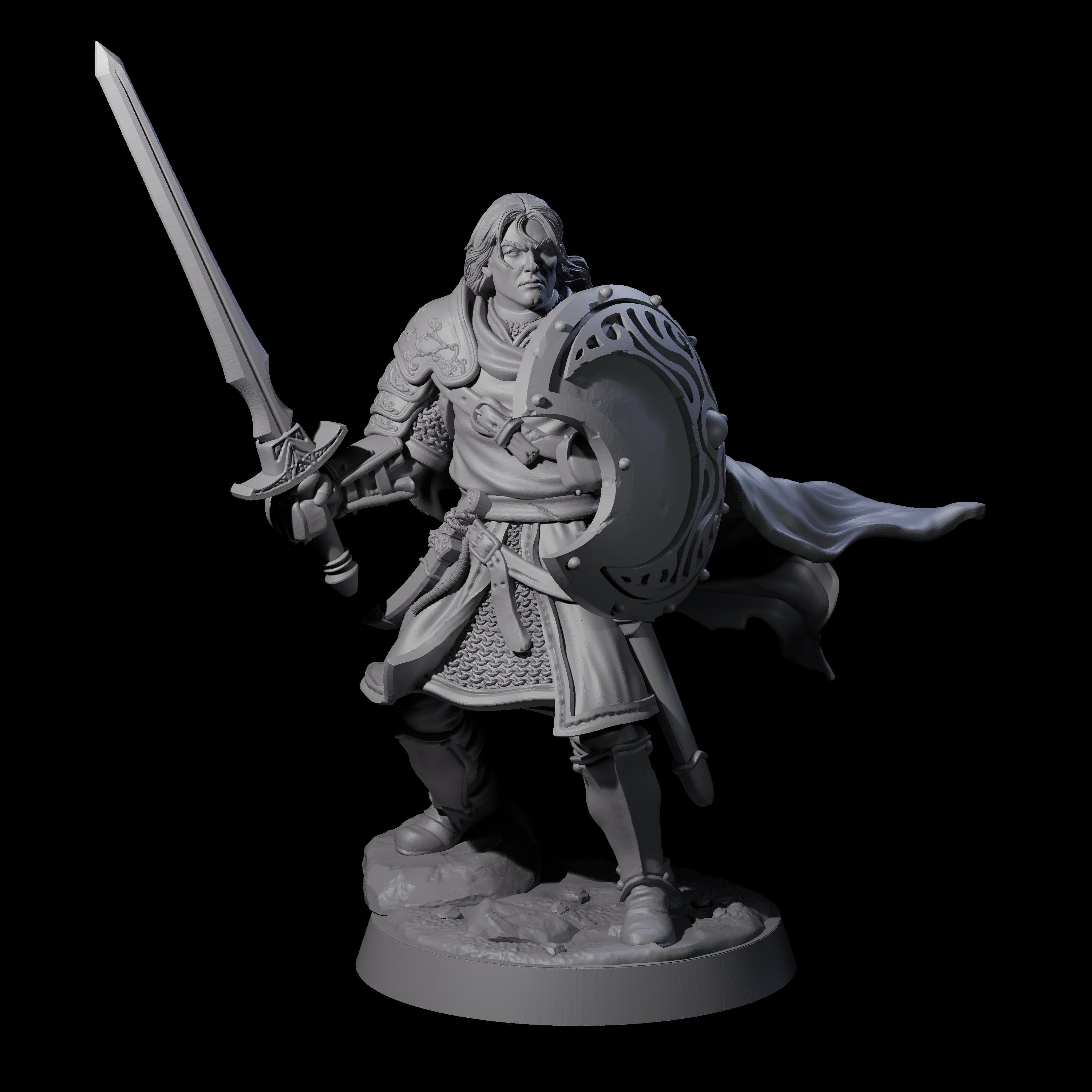 Black Moon Knight Miniature for Dungeons and Dragons, Pathfinder or other TTRPGs
