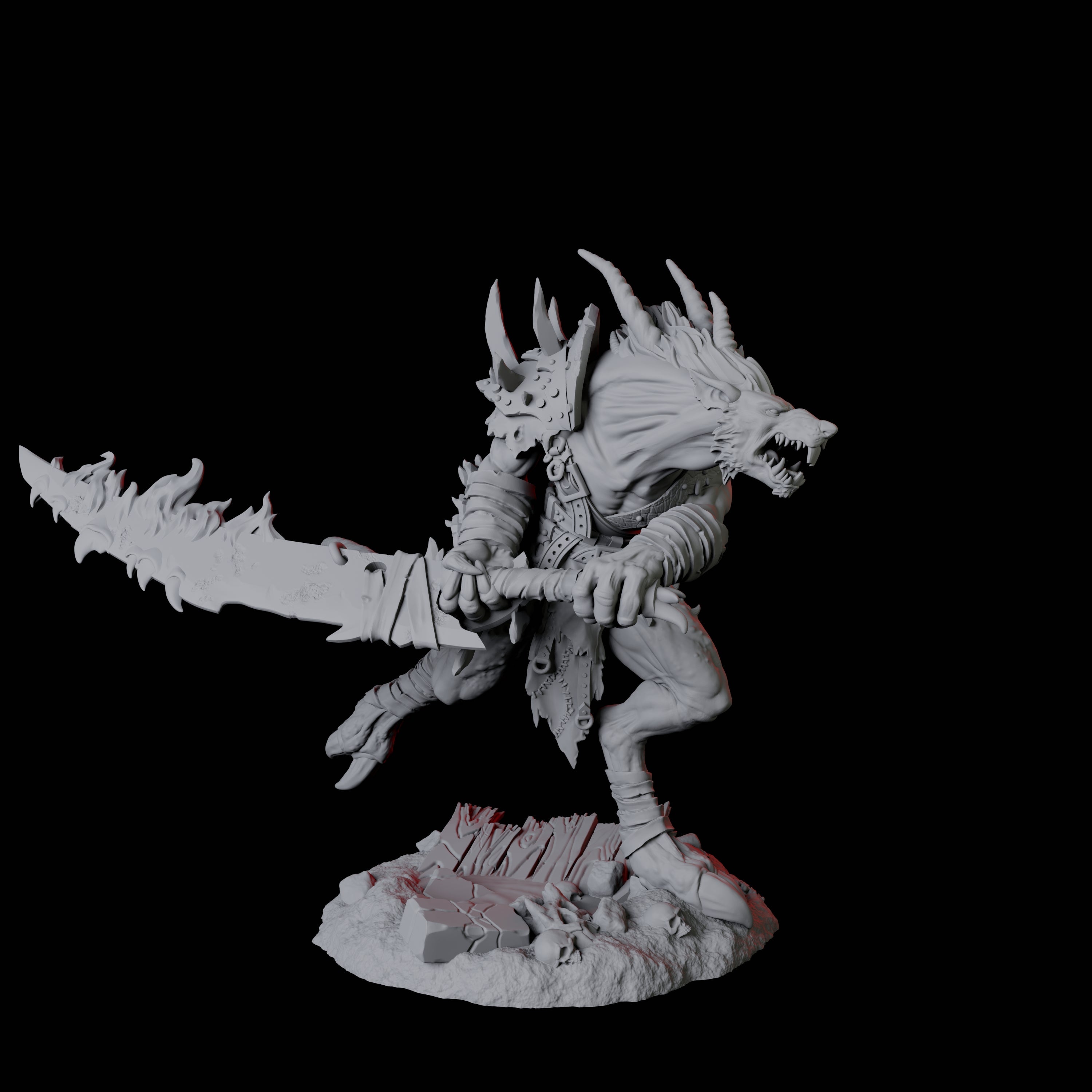 Blackfang Mutant Ratfolk B Miniature for Dungeons and Dragons, Pathfinder or other TTRPGs