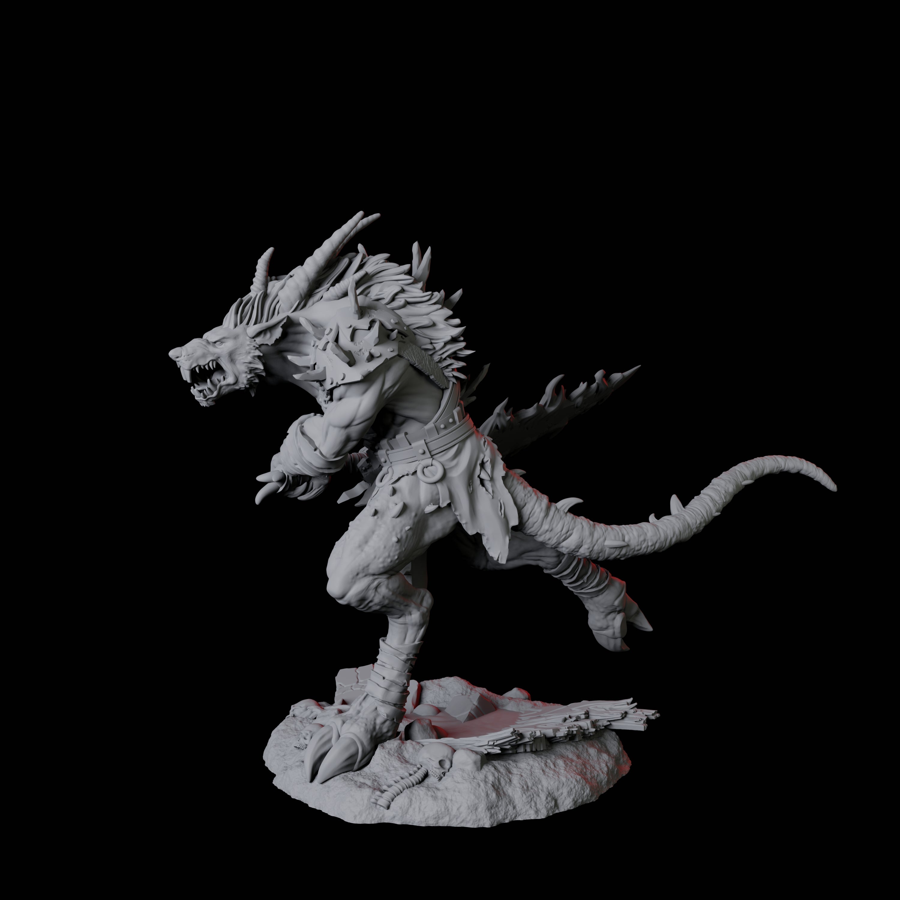 Blackfang Mutant Ratfolk B Miniature for Dungeons and Dragons, Pathfinder or other TTRPGs