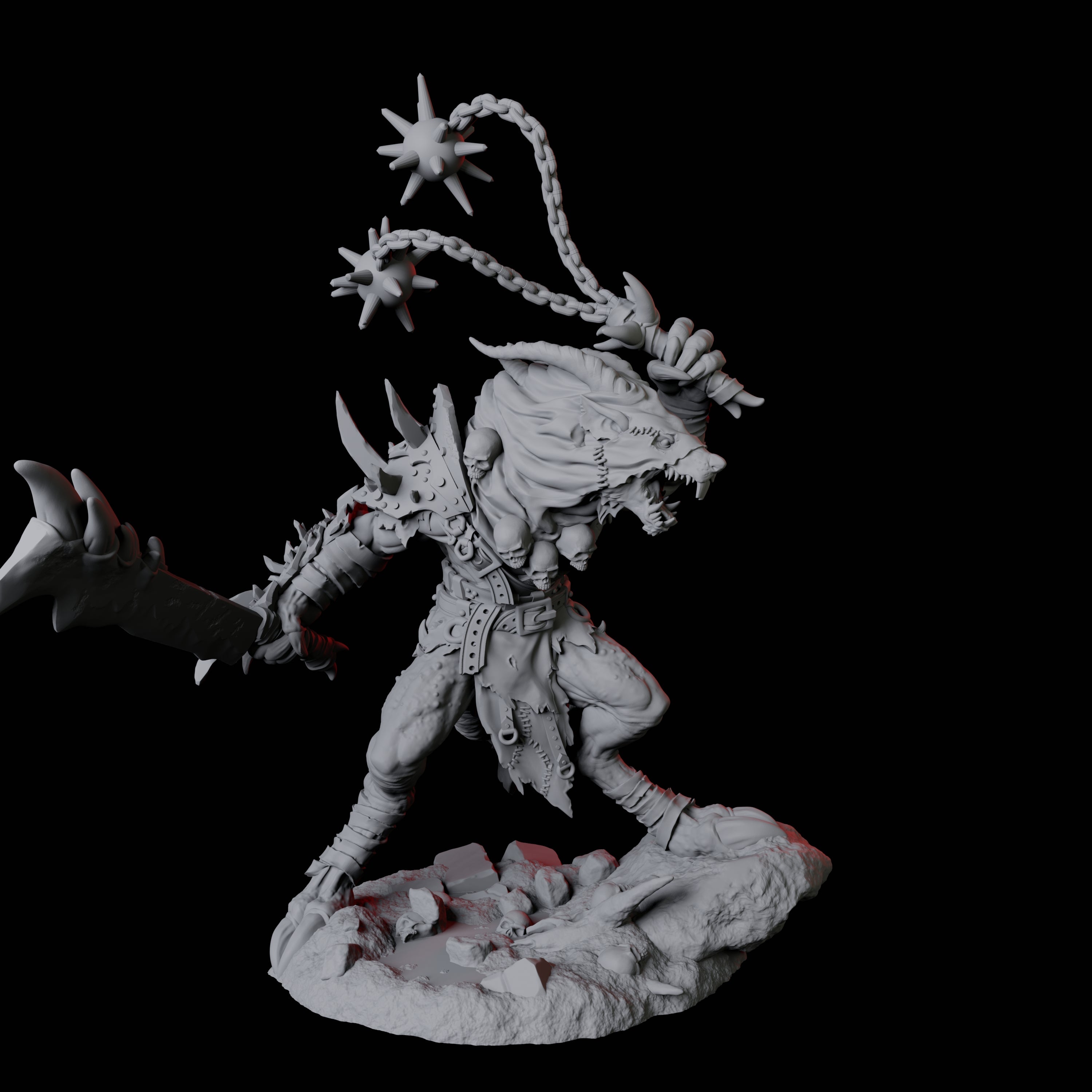 Blackfang Mutant Ratfolk C Miniature for Dungeons and Dragons, Pathfinder or other TTRPGs