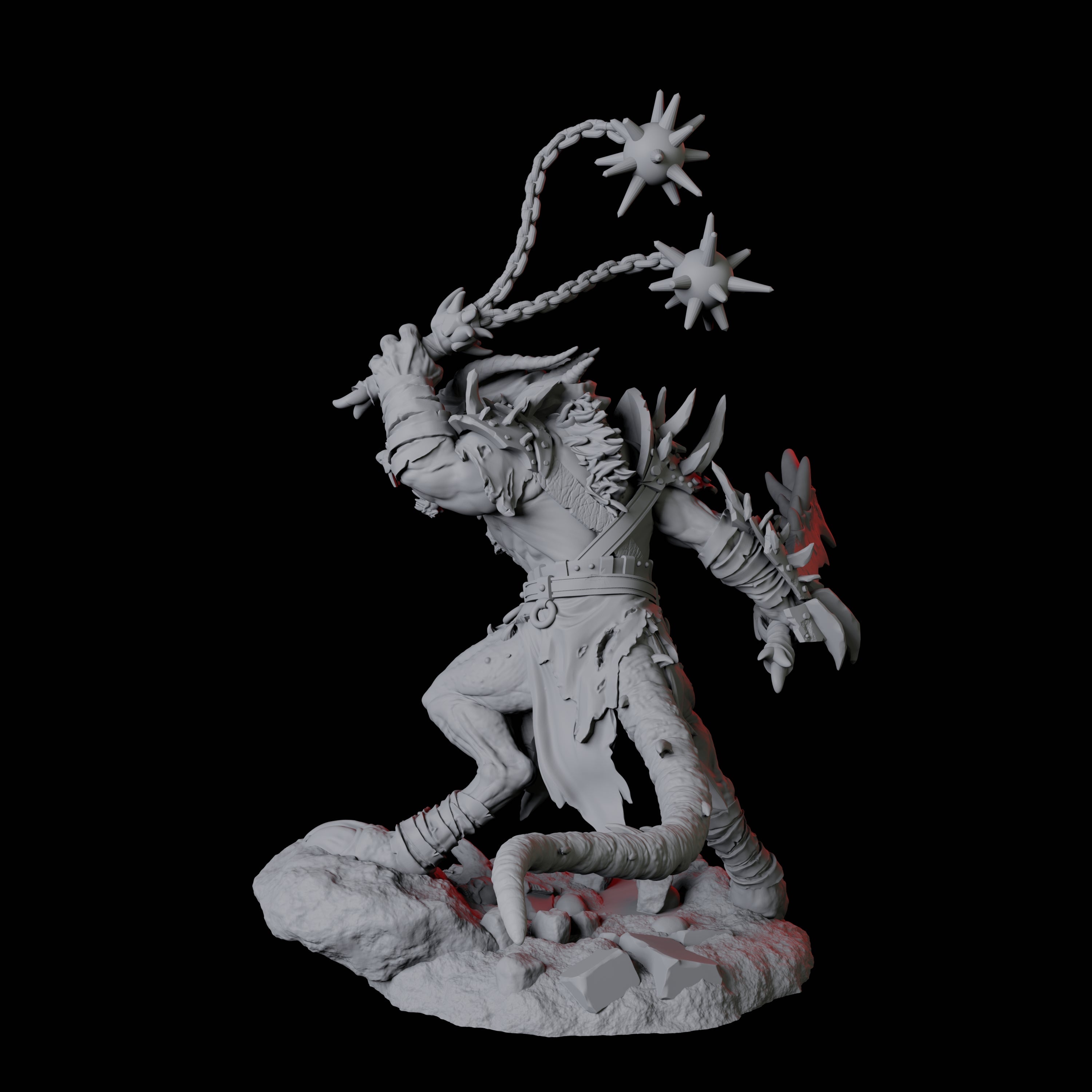 Blackfang Mutant Ratfolk C Miniature for Dungeons and Dragons, Pathfinder or other TTRPGs