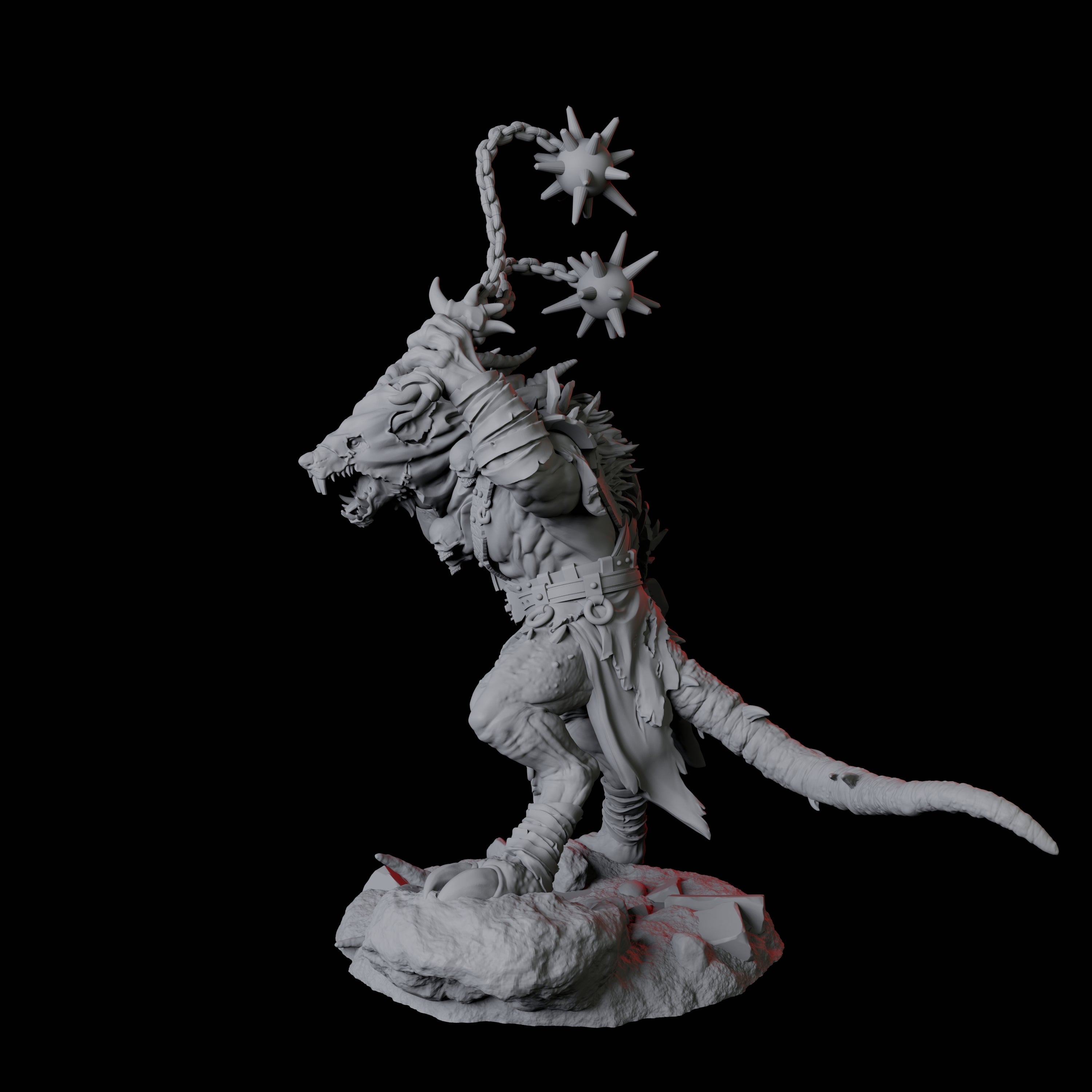 Blackfang Mutant Ratfolk C Miniature for Dungeons and Dragons, Pathfinder or other TTRPGs