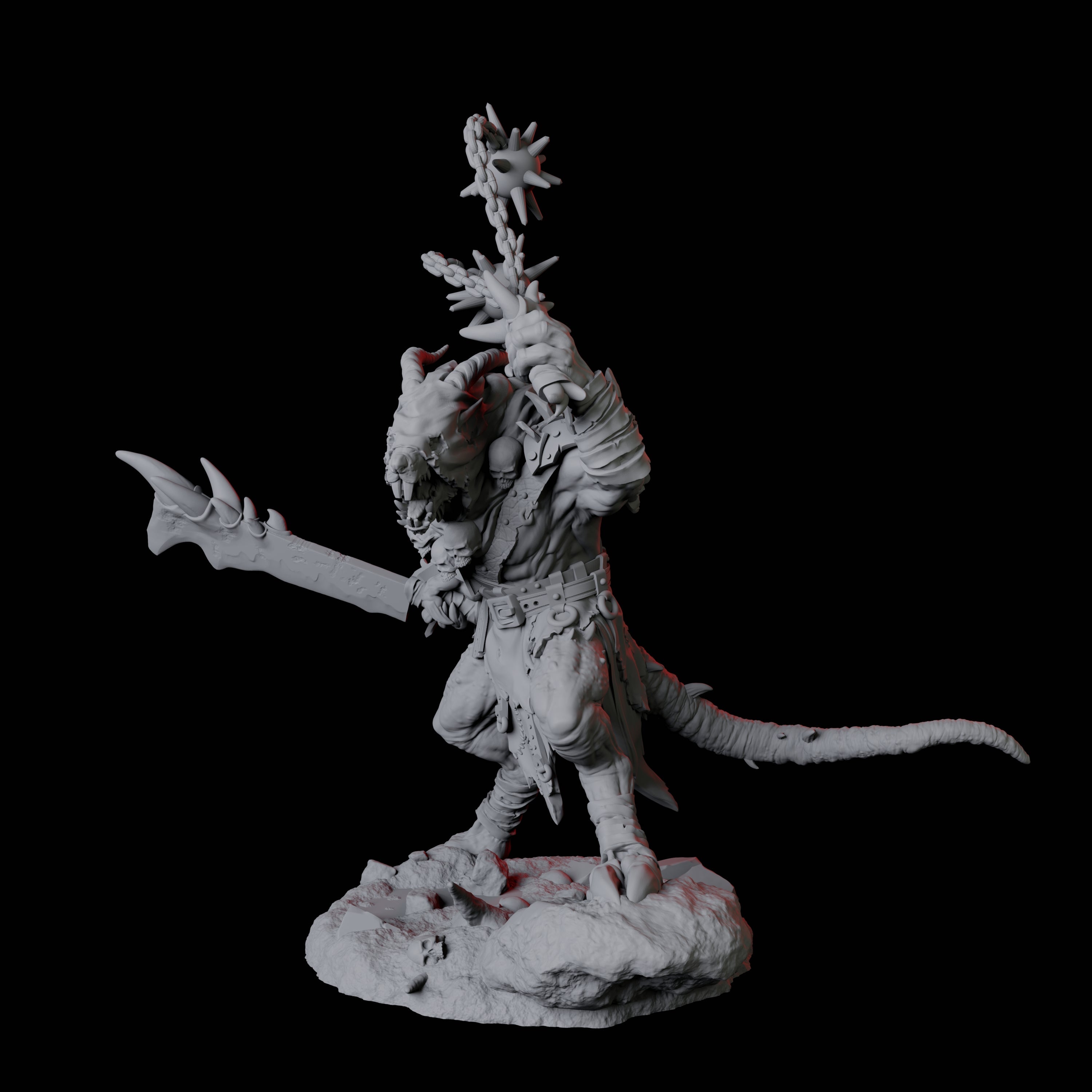 Blackfang Mutant Ratfolk C Miniature for Dungeons and Dragons, Pathfinder or other TTRPGs