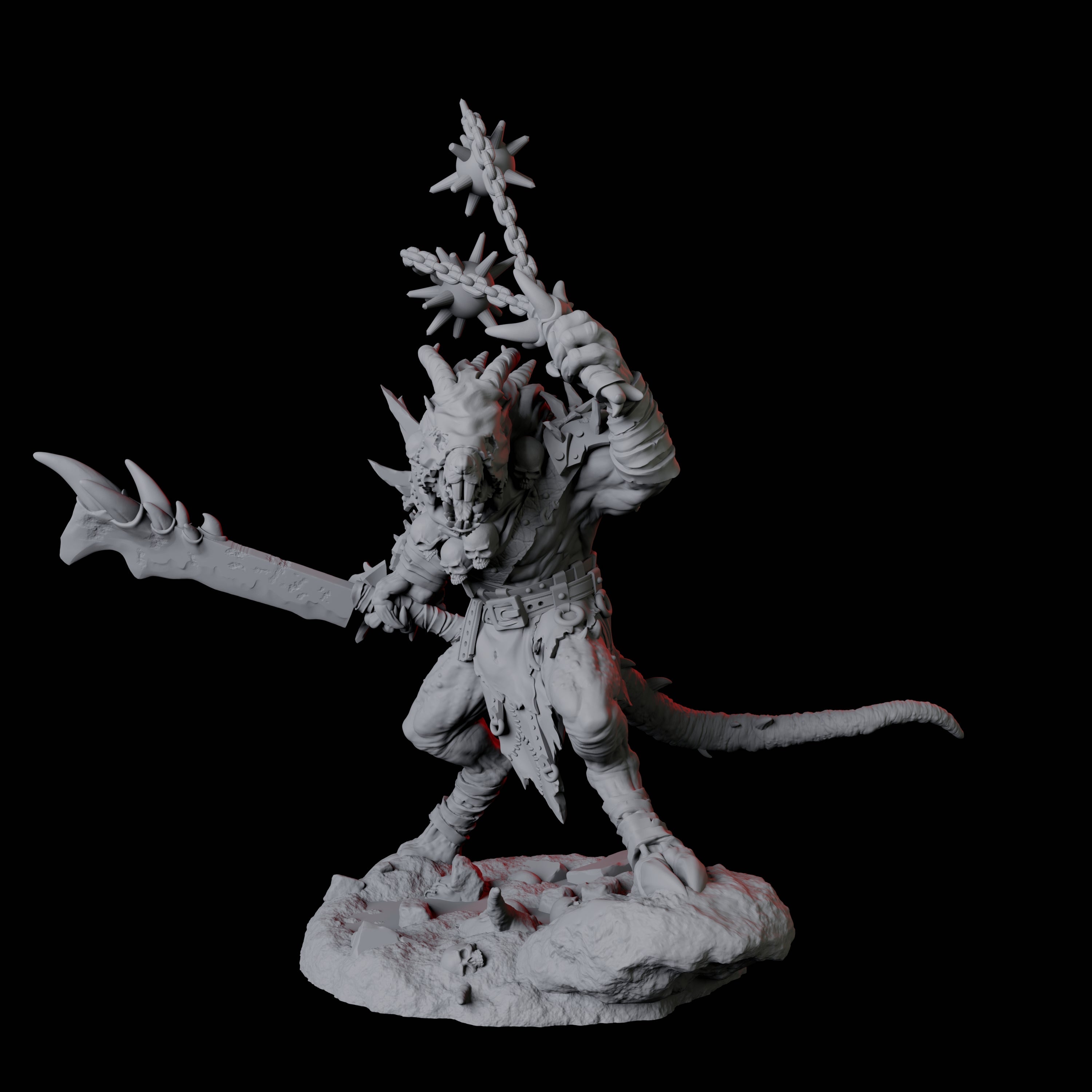 Blackfang Mutant Ratfolk C Miniature for Dungeons and Dragons, Pathfinder or other TTRPGs