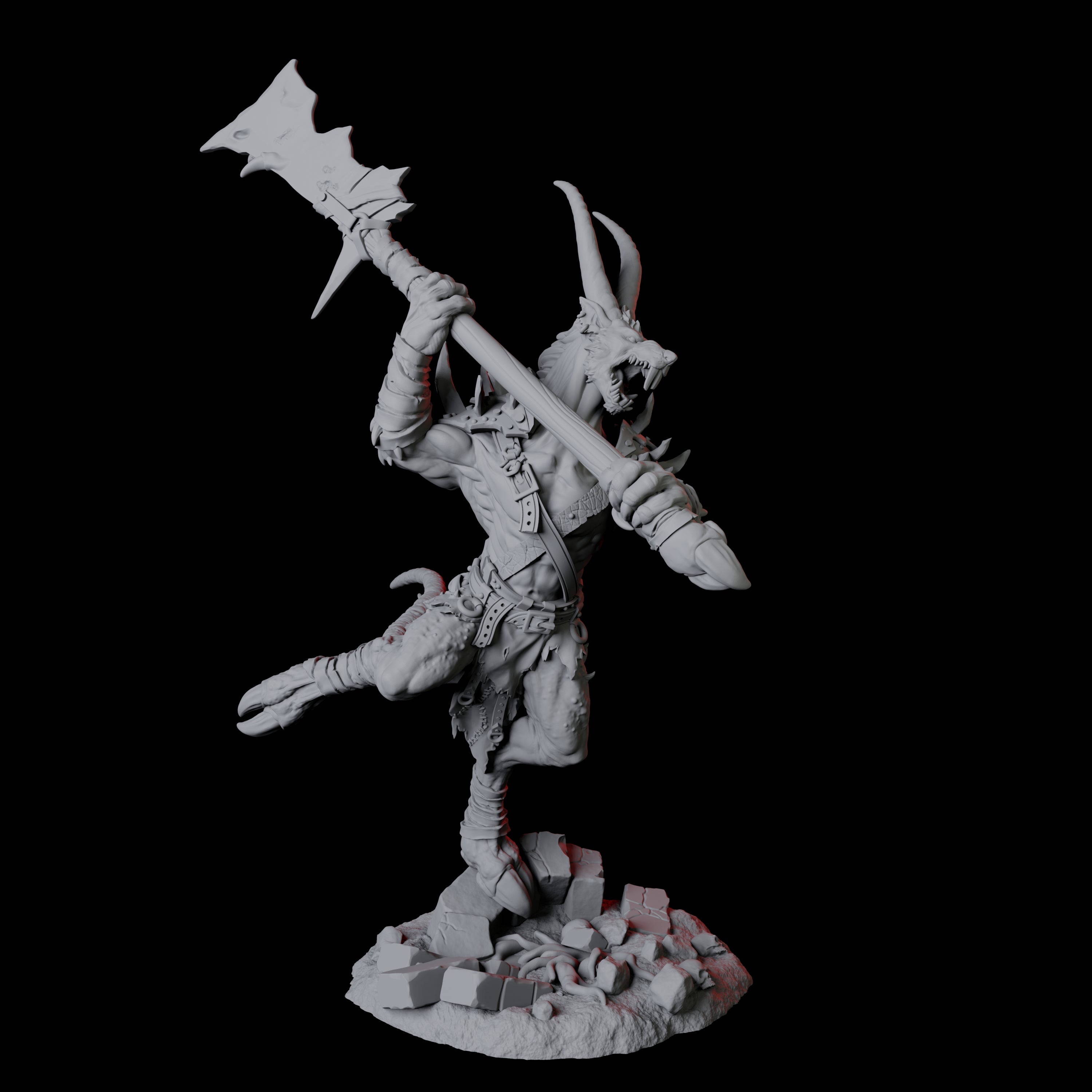 Blackfang Mutant Ratfolk D Miniature for Dungeons and Dragons, Pathfinder or other TTRPGs