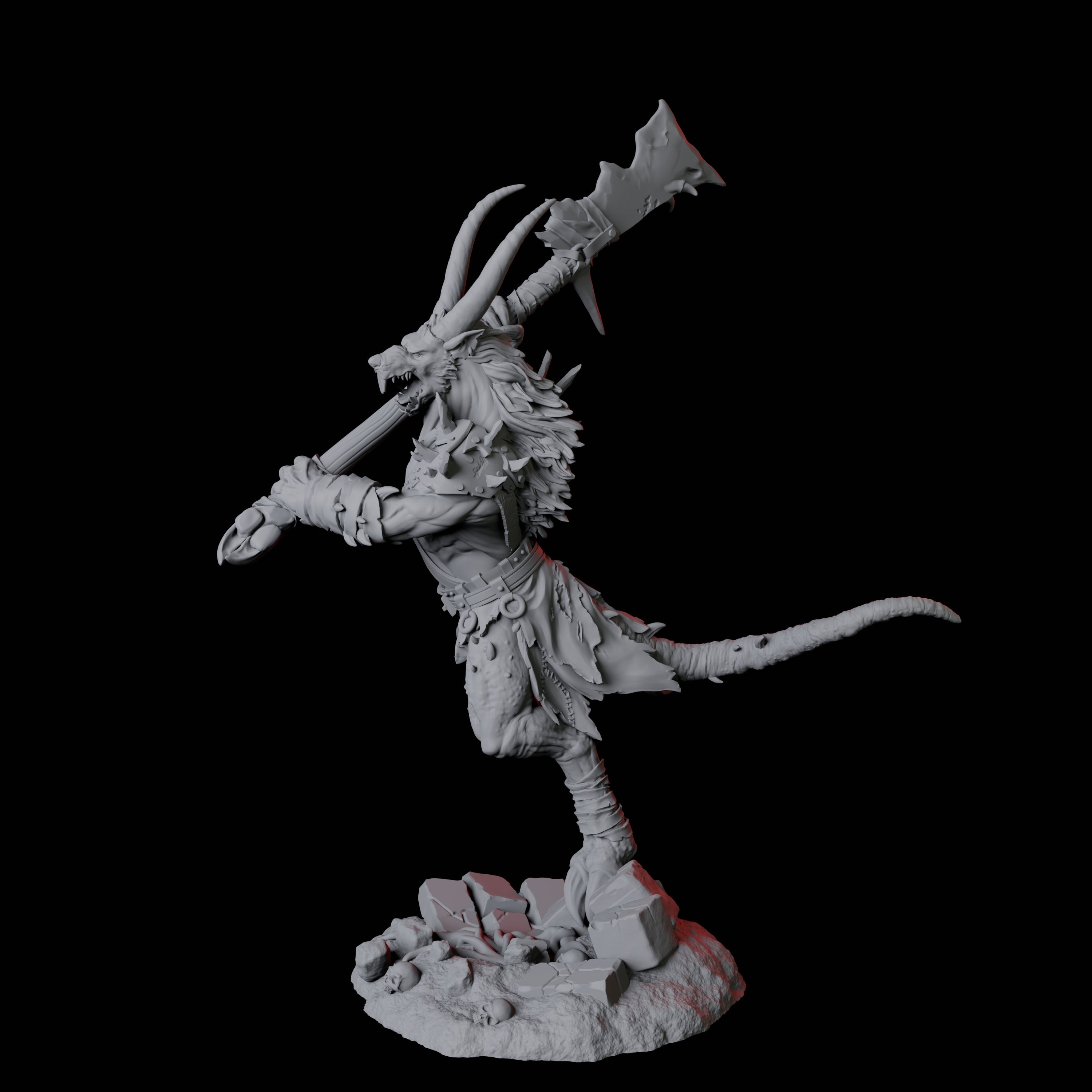 Blackfang Mutant Ratfolk D Miniature for Dungeons and Dragons, Pathfinder or other TTRPGs