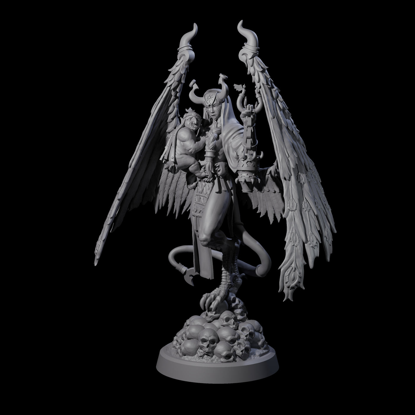 Blasphemous Demon Priestess Miniature for Dungeons and Dragons, Pathfinder or other TTRPGs
