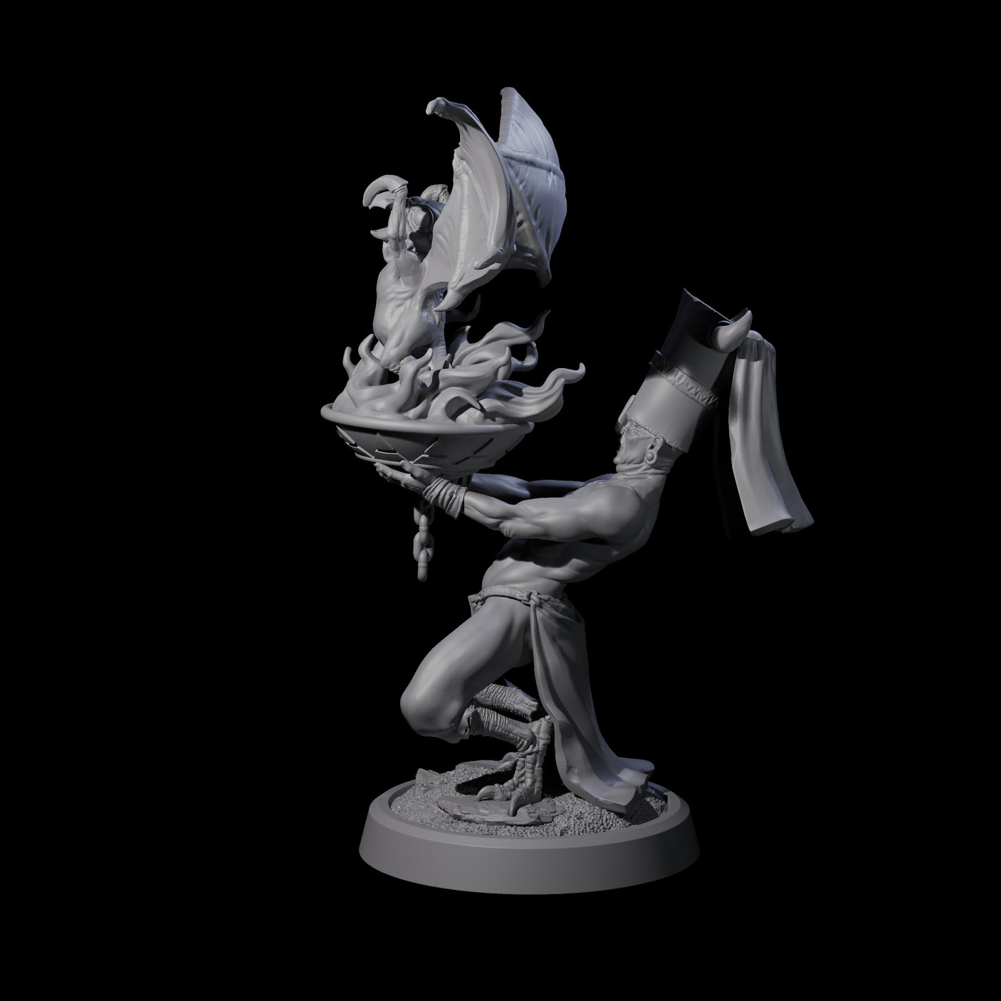 Blasphemous Human Cultist D Miniature for Dungeons and Dragons, Pathfinder or other TTRPGs