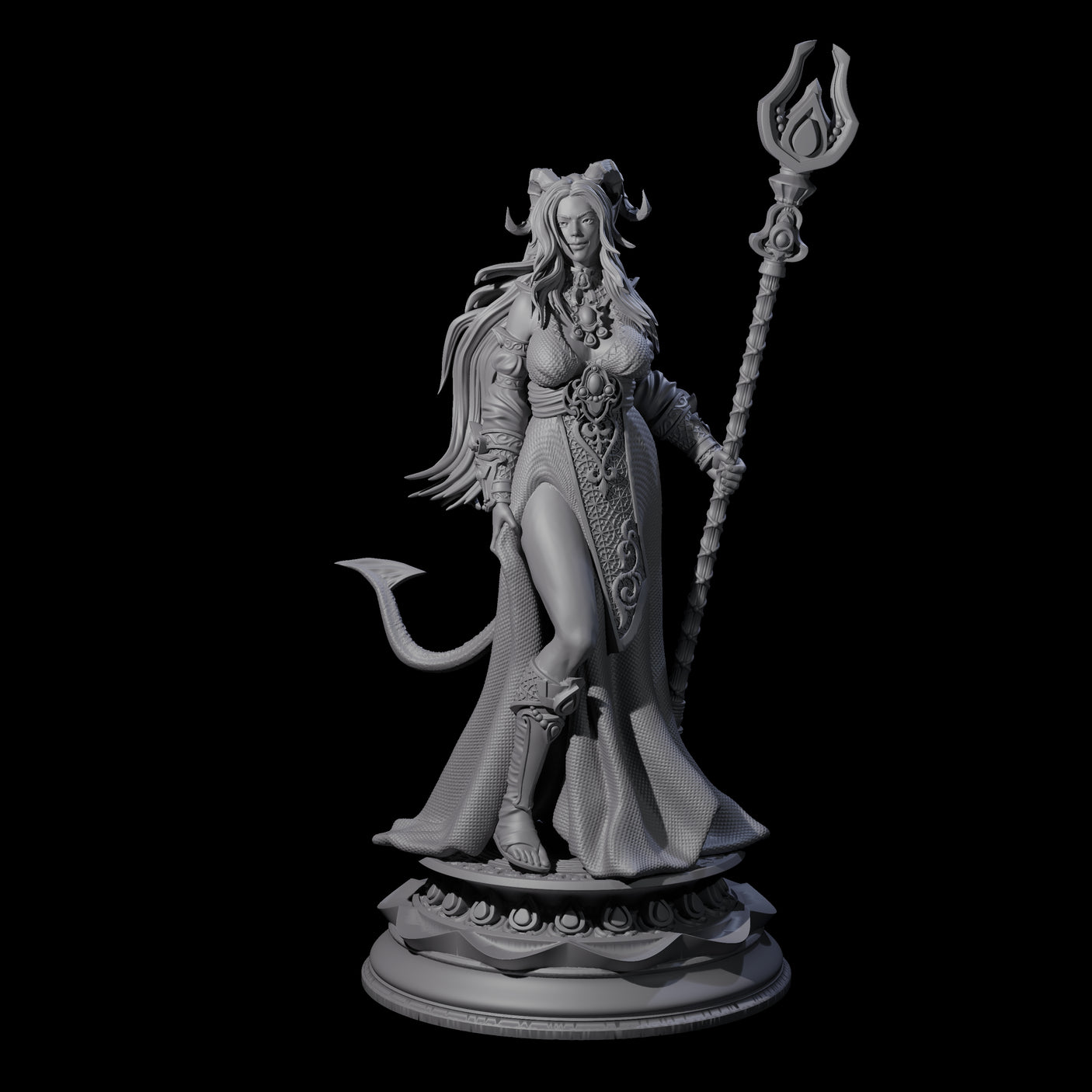 Blessed Tiefling Wizard Miniature for Dungeons and Dragons, Pathfinder or other TTRPGs