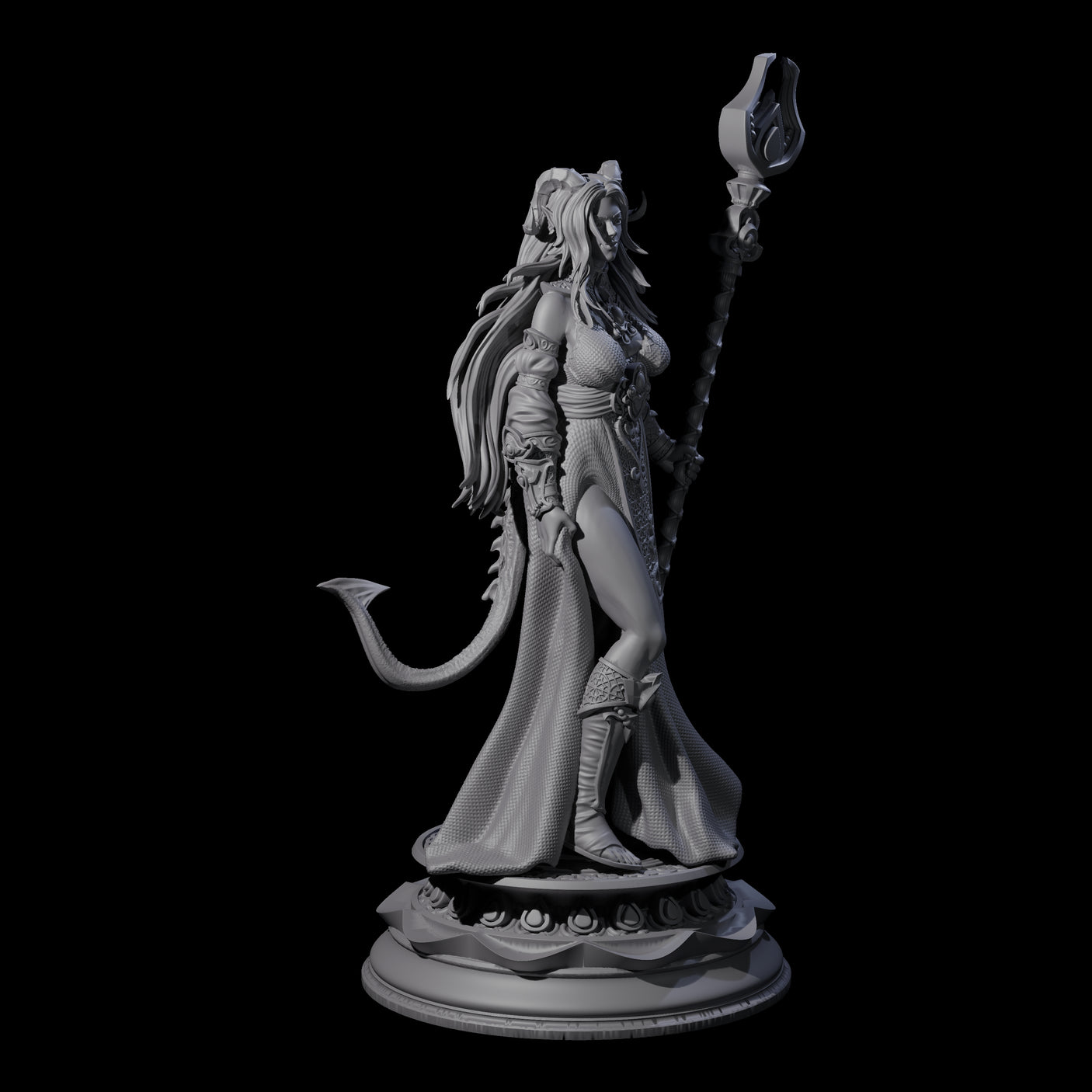 Blessed Tiefling Wizard Miniature for Dungeons and Dragons, Pathfinder or other TTRPGs