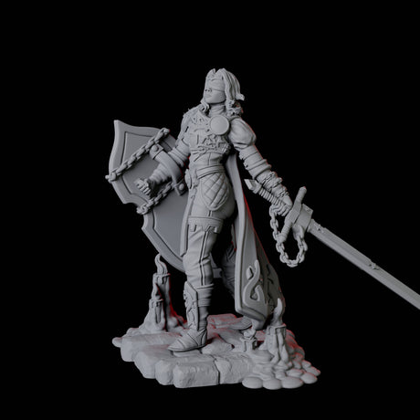Blind Paladin Miniature for Dungeons and Dragons, Pathfinder or other TTRPGs