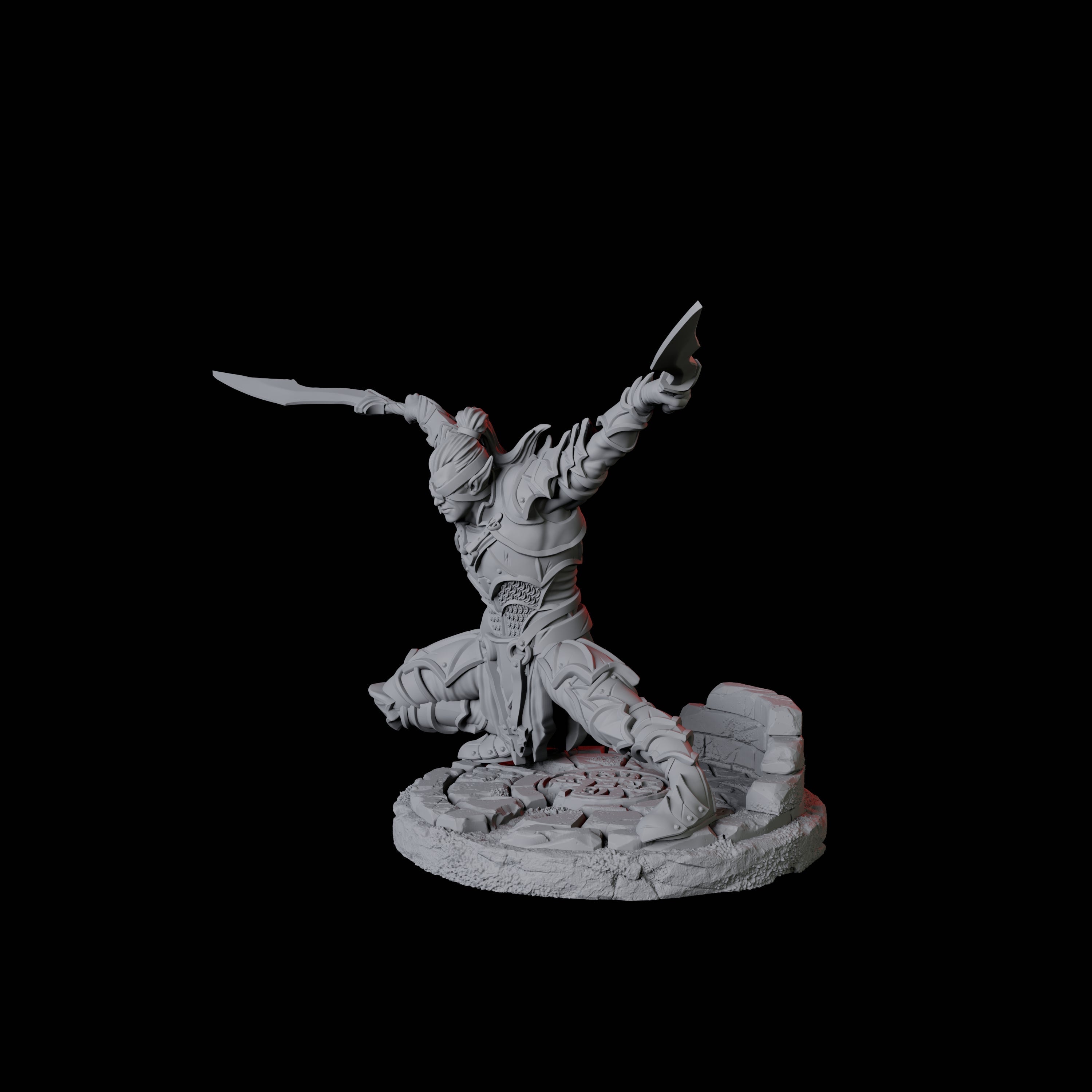 Blind Sword Warrior A Miniature for Dungeons and Dragons, Pathfinder or other TTRPGs