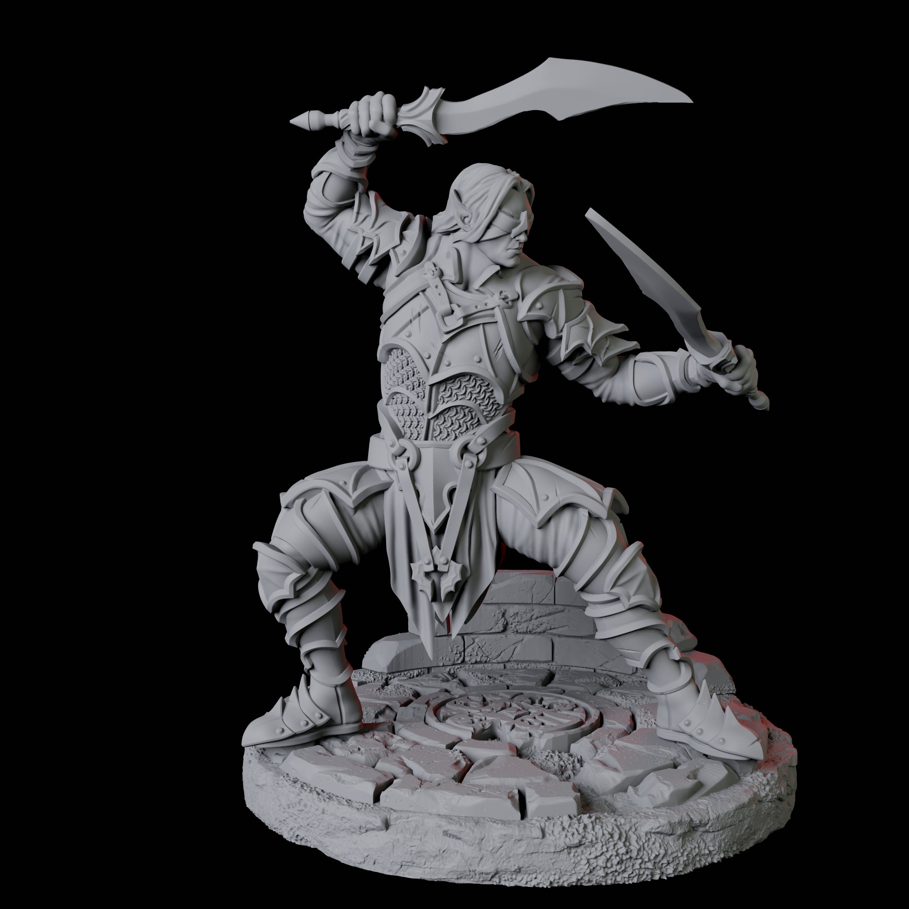 Blind Sword Warrior B Miniature for Dungeons and Dragons, Pathfinder or other TTRPGs