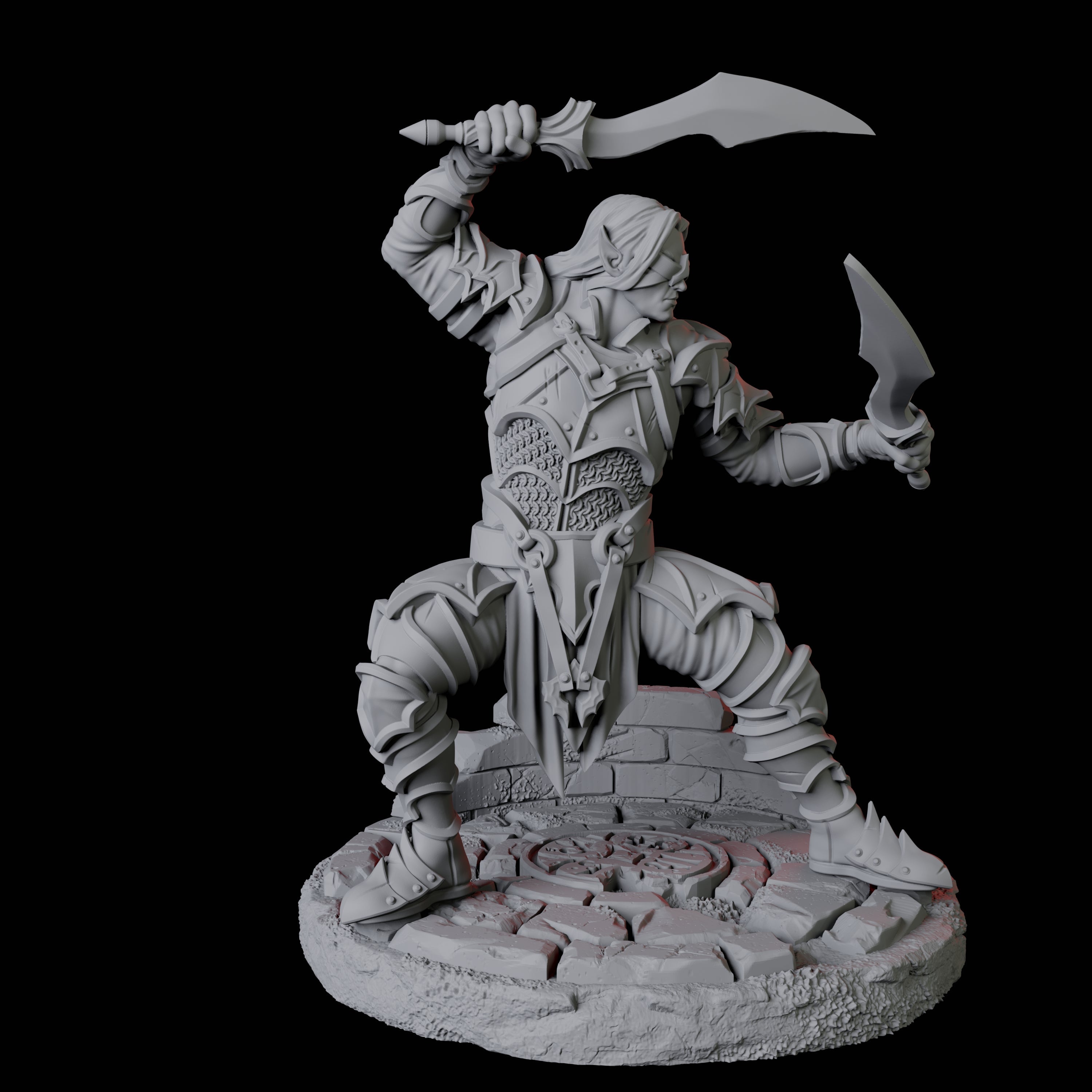 Blind Sword Warrior B Miniature for Dungeons and Dragons, Pathfinder or other TTRPGs