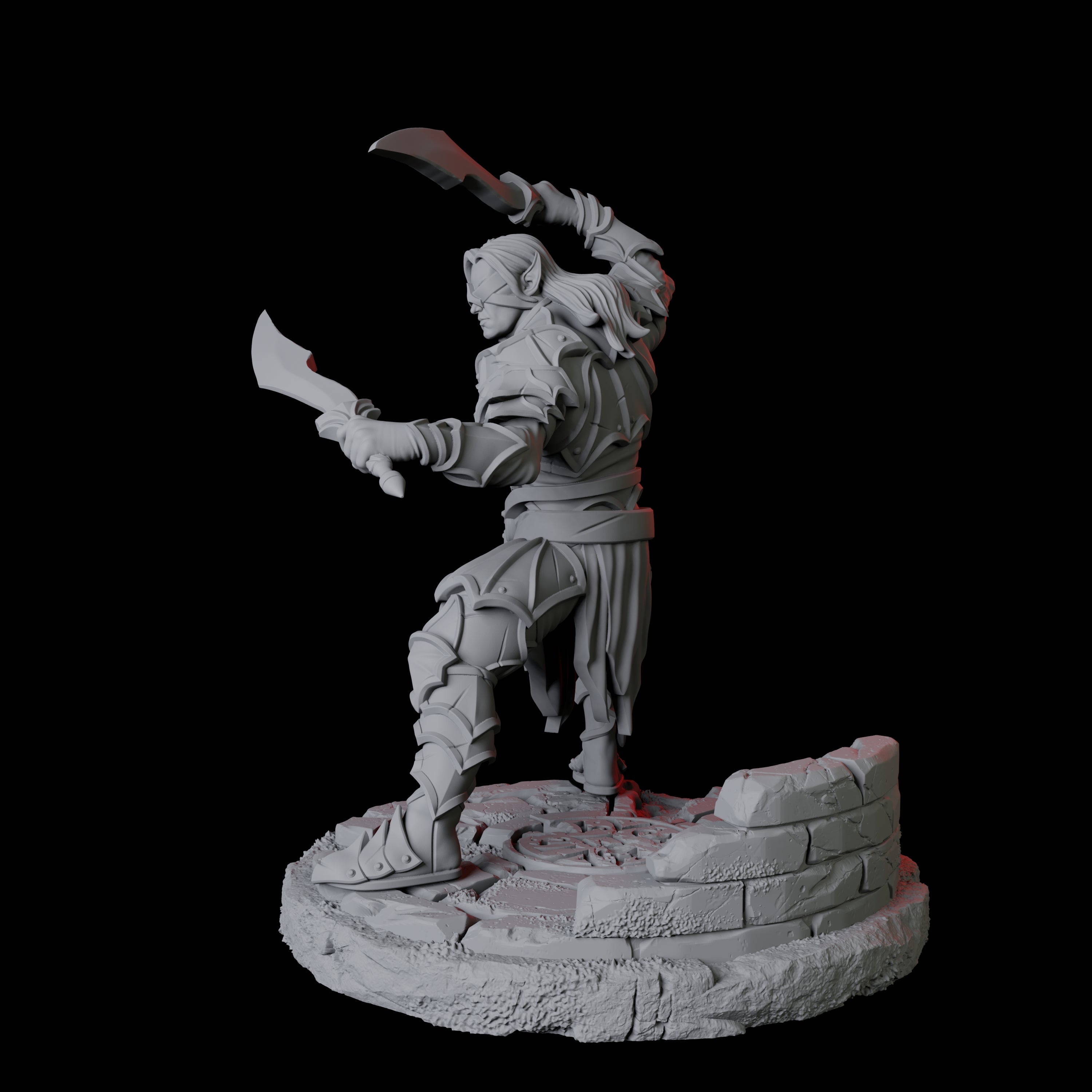 Blind Sword Warrior B Miniature for Dungeons and Dragons, Pathfinder or other TTRPGs