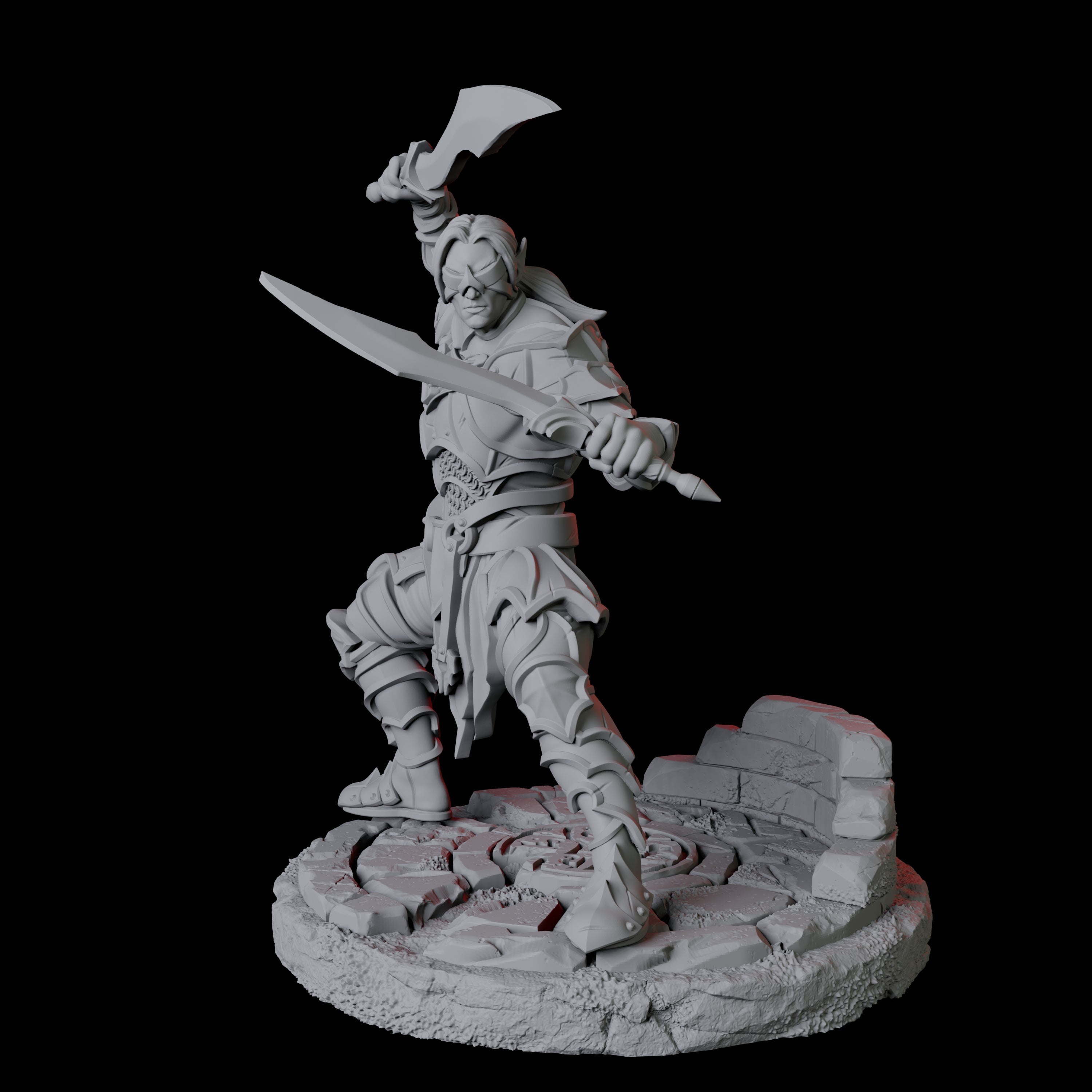 Blind Sword Warrior B Miniature for Dungeons and Dragons, Pathfinder or other TTRPGs