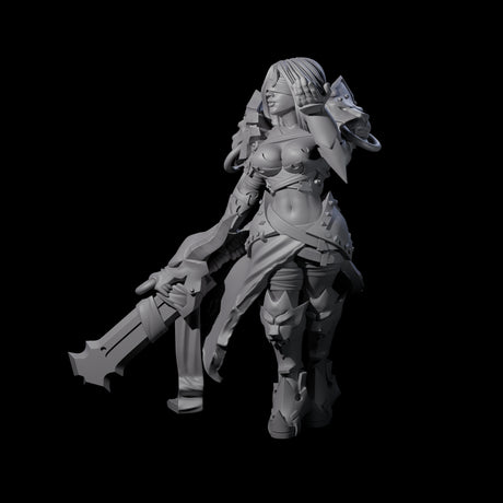 Blinded Dragon Guard Fighter Miniature for Dungeons and Dragons, Pathfinder or other TTRPGs