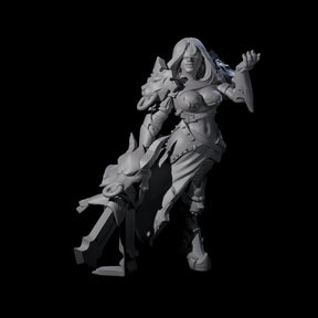 Blinded Dragon Guard Fighter Miniature for Dungeons and Dragons, Pathfinder or other TTRPGs