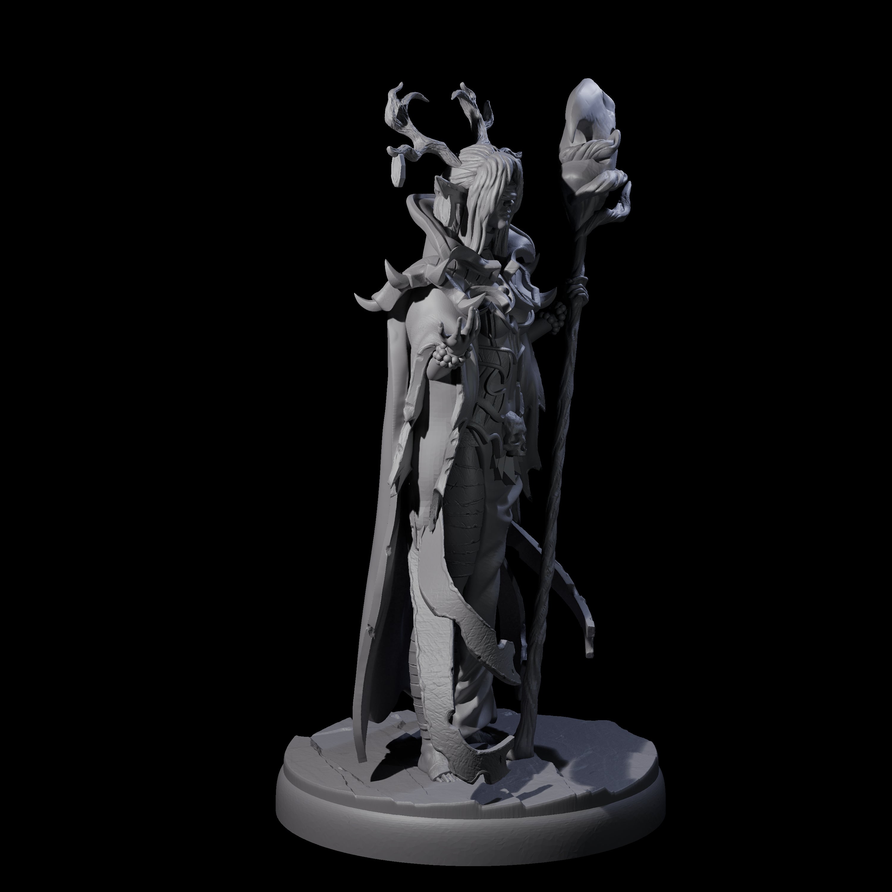 Blindfolded Dark Elf Witch A Miniature for Dungeons and Dragons, Pathfinder or other TTRPGs