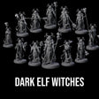 Blindfolded Dark Elf Witch Coven Miniature for Dungeons and Dragons, Pathfinder or other TTRPGs