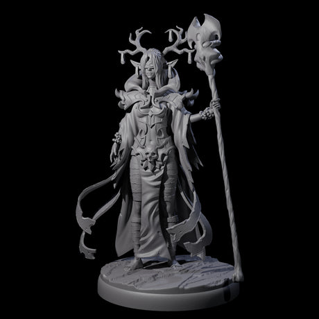 Blindfolded Dark Elf Witch F Miniature for Dungeons and Dragons, Pathfinder or other TTRPGs