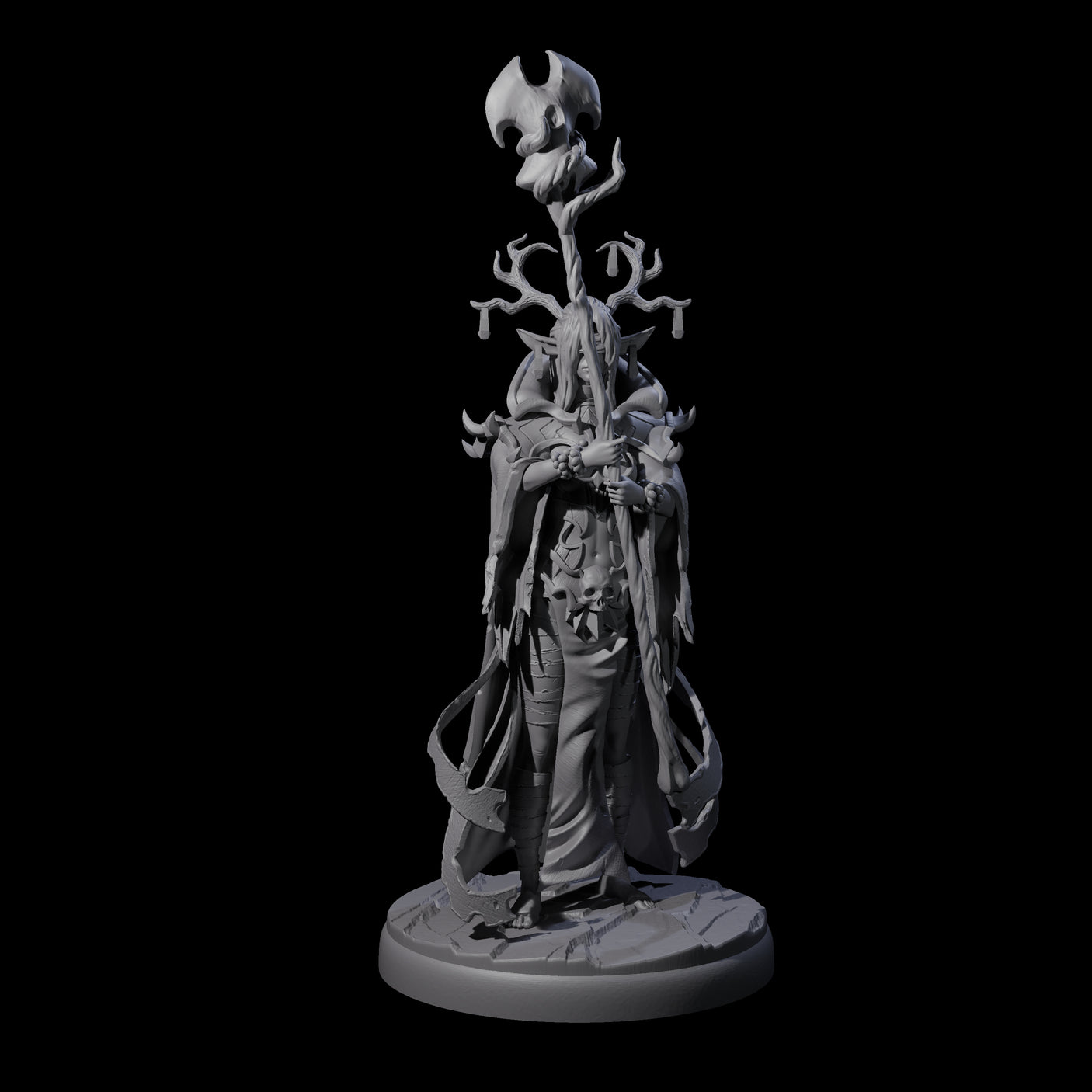 Blindfolded Dark Elf Witch K Miniature for Dungeons and Dragons, Pathfinder or other TTRPGs