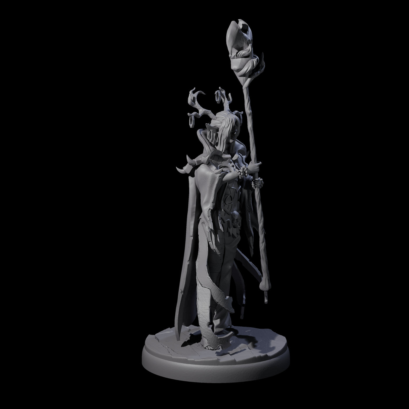 Blindfolded Dark Elf Witch K Miniature for Dungeons and Dragons, Pathfinder or other TTRPGs