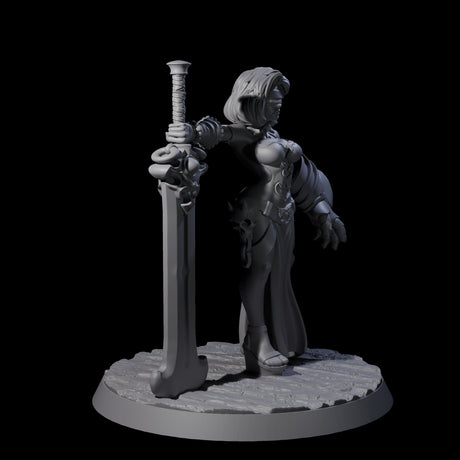 Blindfolded Vixen Warrior Miniature for Dungeons and Dragons, Pathfinder or other TTRPGs