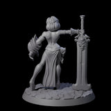 Blindfolded Vixen Warrior Miniature for Dungeons and Dragons, Pathfinder or other TTRPGs