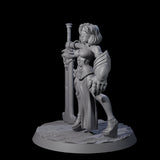 Blindfolded Vixen Warrior Miniature for Dungeons and Dragons, Pathfinder or other TTRPGs