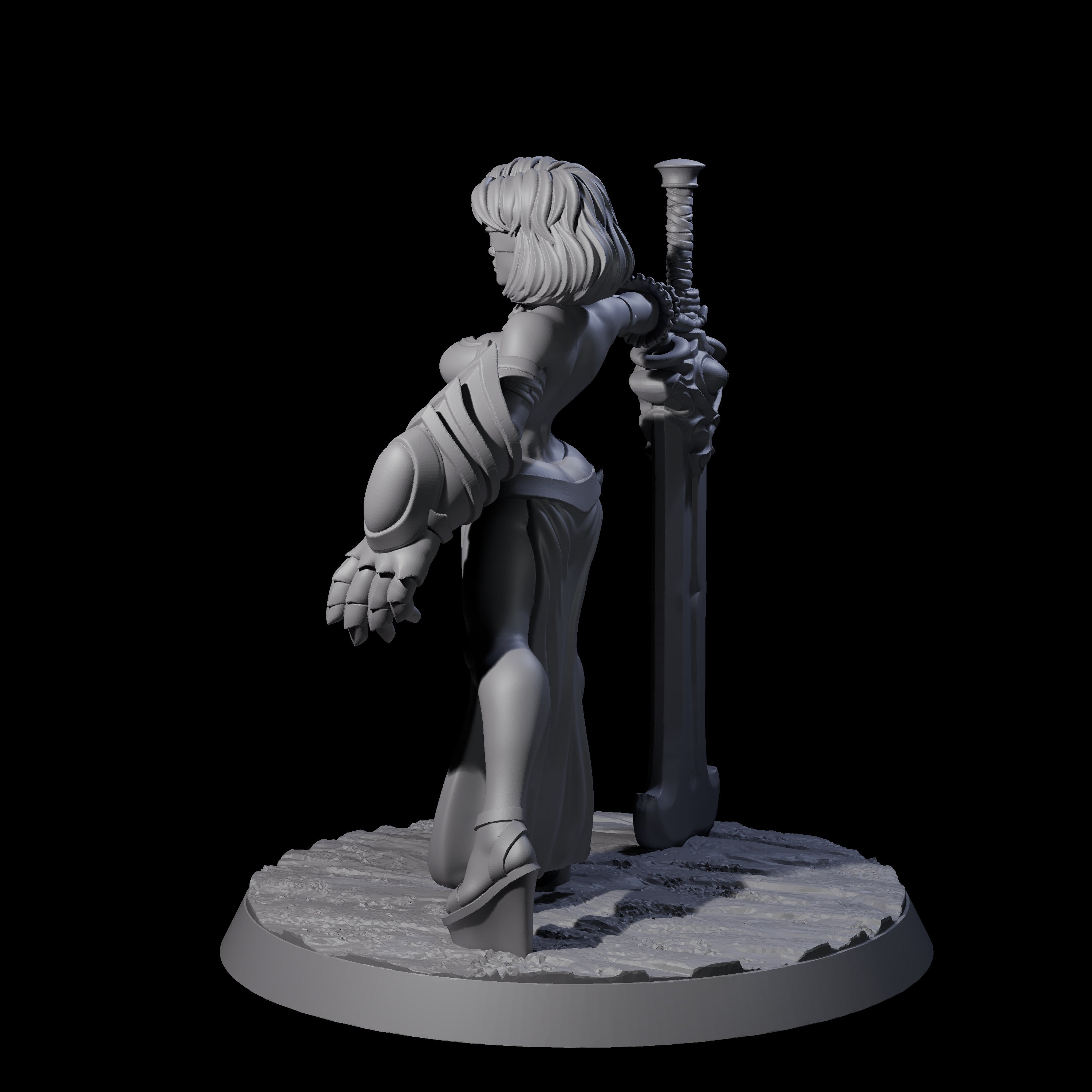 Blindfolded Vixen Warrior Miniature for Dungeons and Dragons, Pathfinder or other TTRPGs