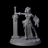 Blindfolded Vixen Warrior Miniature for Dungeons and Dragons, Pathfinder or other TTRPGs