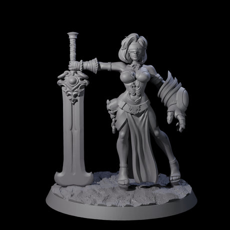 Blindfolded Vixen Warrior Miniature for Dungeons and Dragons, Pathfinder or other TTRPGs