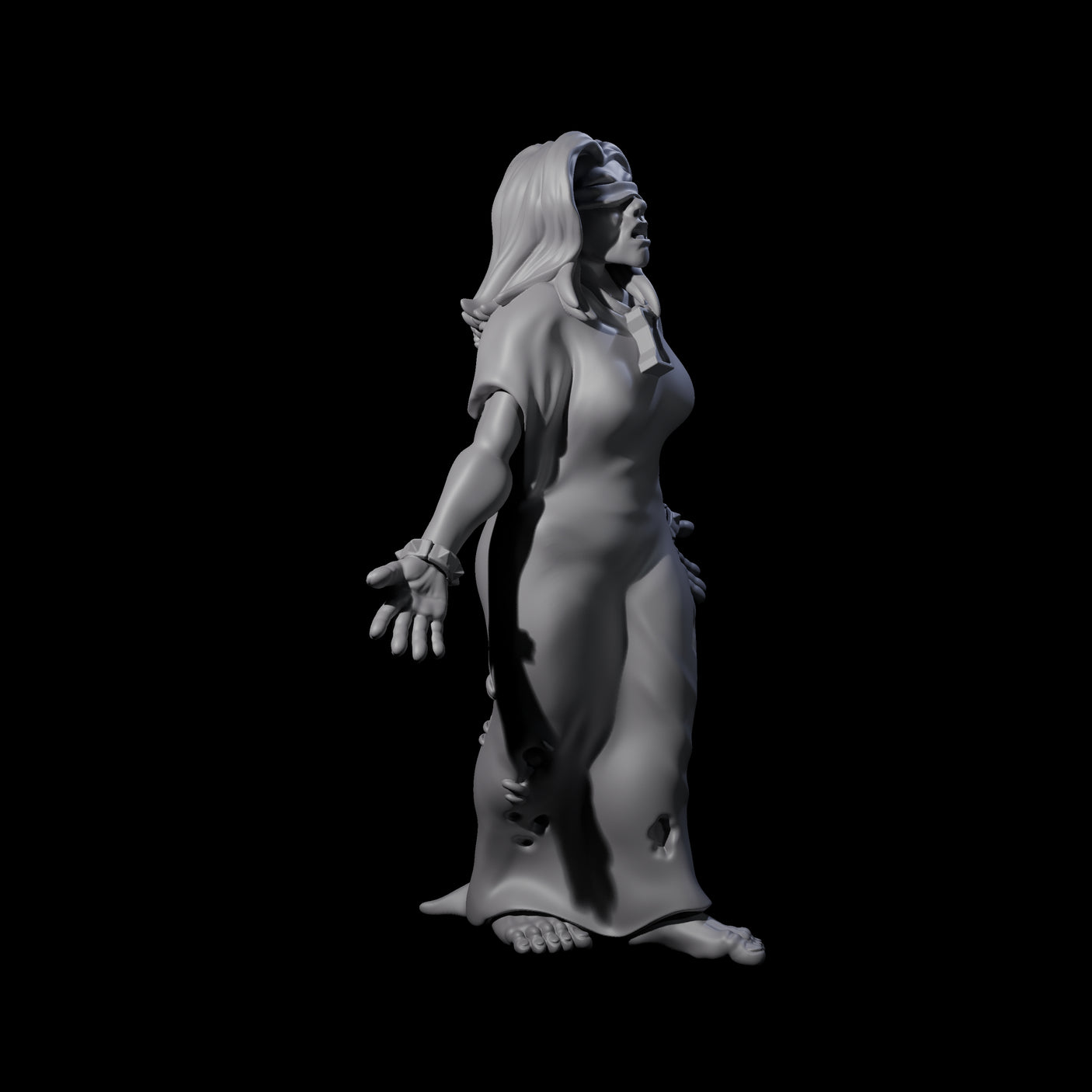 Blindfolded Zealot Miniature for Dungeons and Dragons, Pathfinder or other TTRPGs