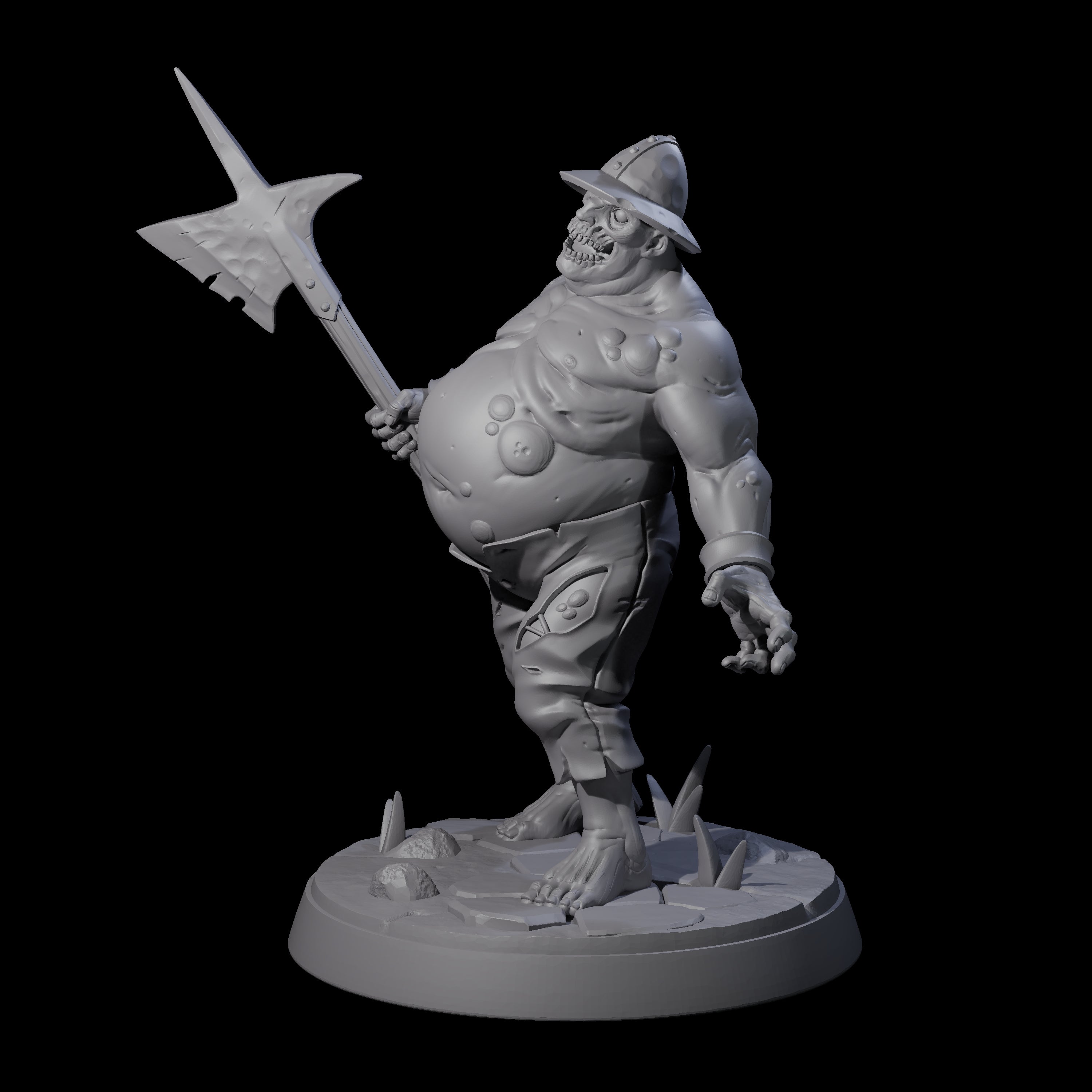 Bloated Stinky Zombie Guard A Miniature for Dungeons and Dragons, Pathfinder or other TTRPGs