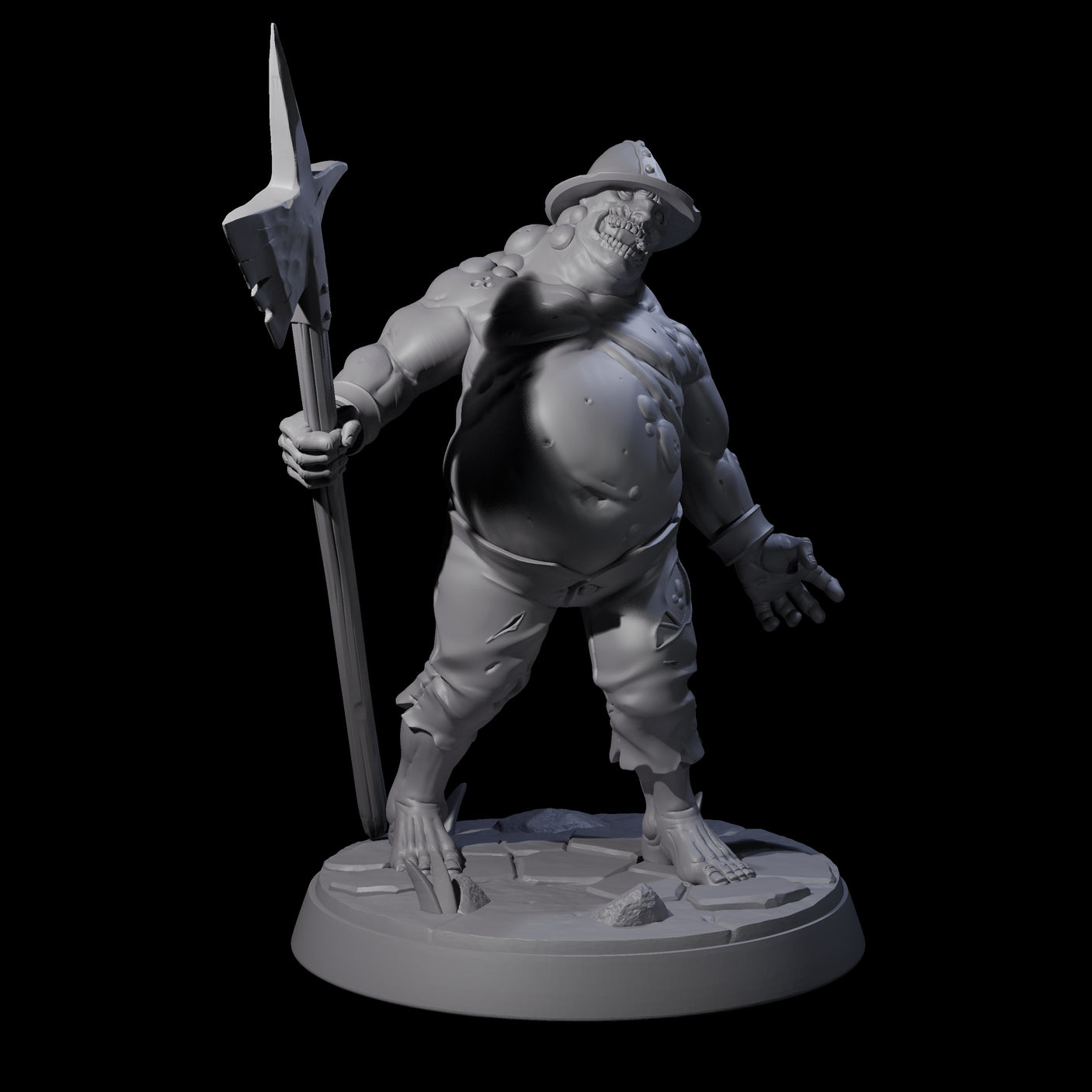 Bloated Stinky Zombie Guard A Miniature for Dungeons and Dragons, Pathfinder or other TTRPGs