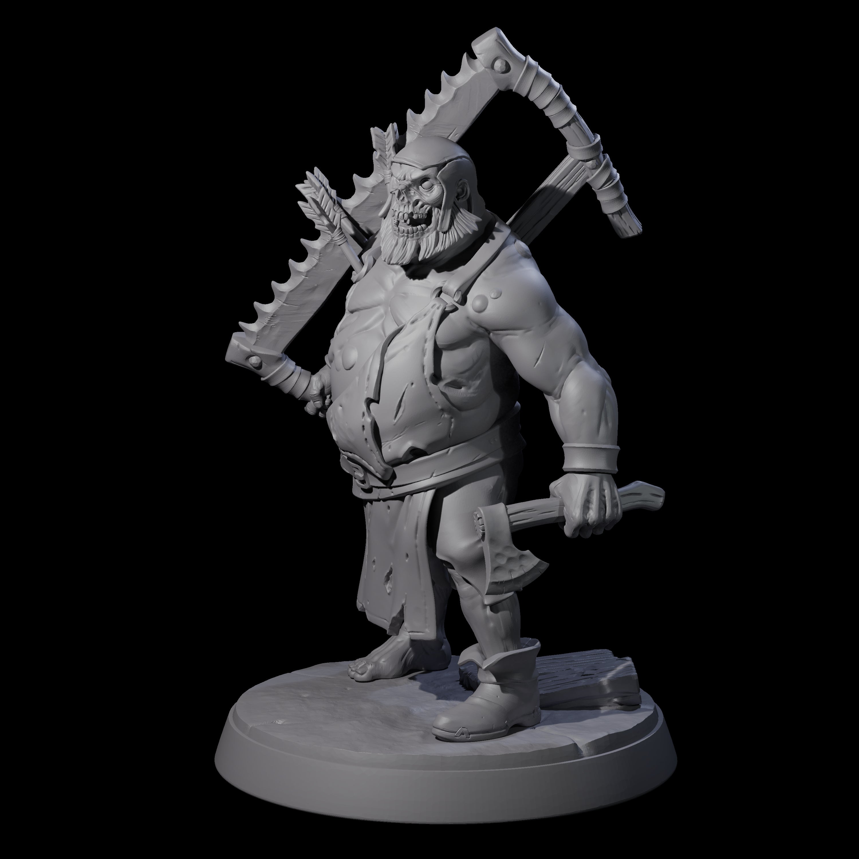 Bloated Stinky Zombie Guard B Miniature for Dungeons and Dragons, Pathfinder or other TTRPGs