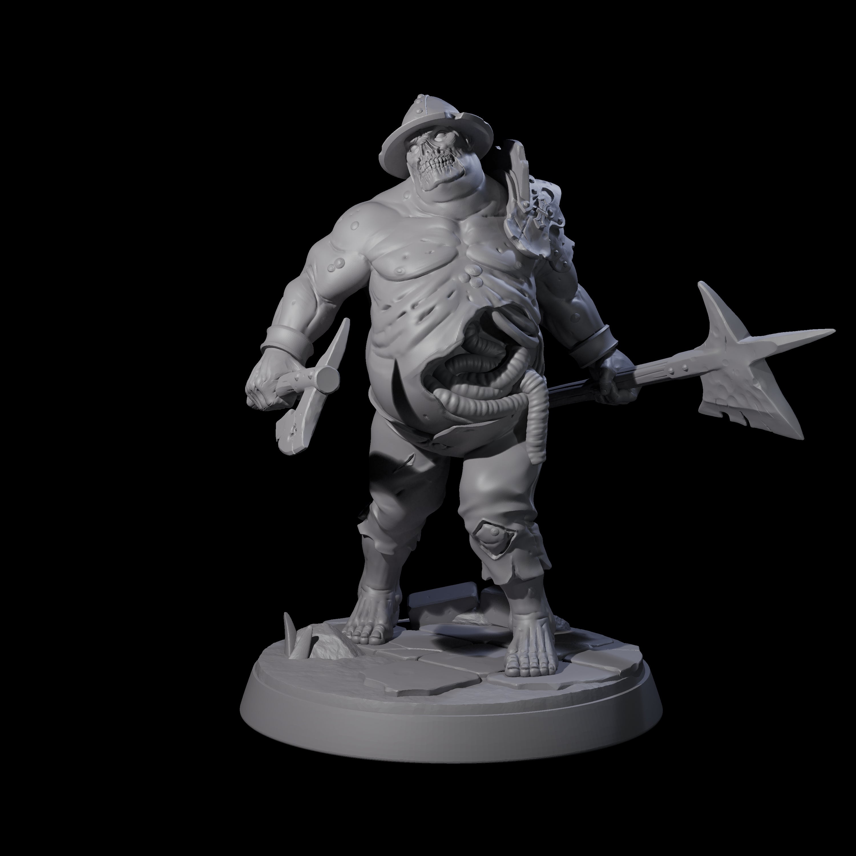 Bloated Stinky Zombie Guard C Miniature for Dungeons and Dragons, Pathfinder or other TTRPGs