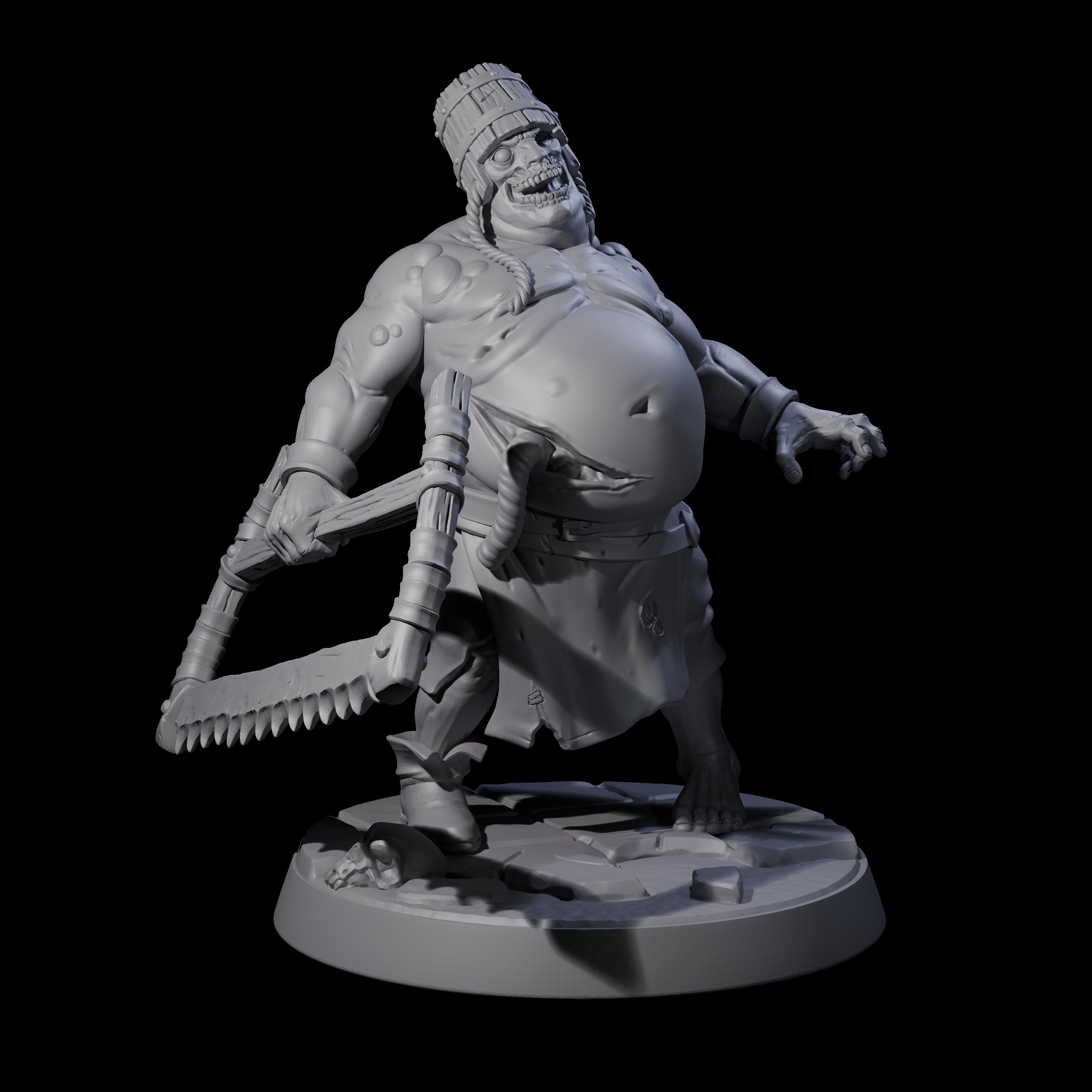 Bloated Stinky Zombie Guard D Miniature for Dungeons and Dragons, Pathfinder or other TTRPGs