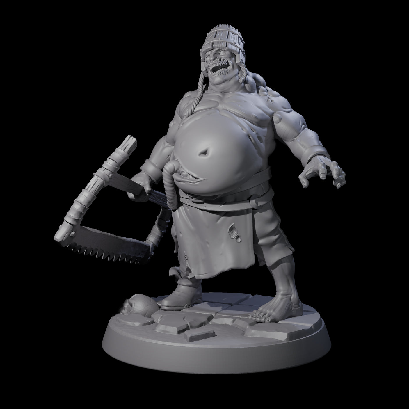 Bloated Stinky Zombie Guard D Miniature for Dungeons and Dragons, Pathfinder or other TTRPGs