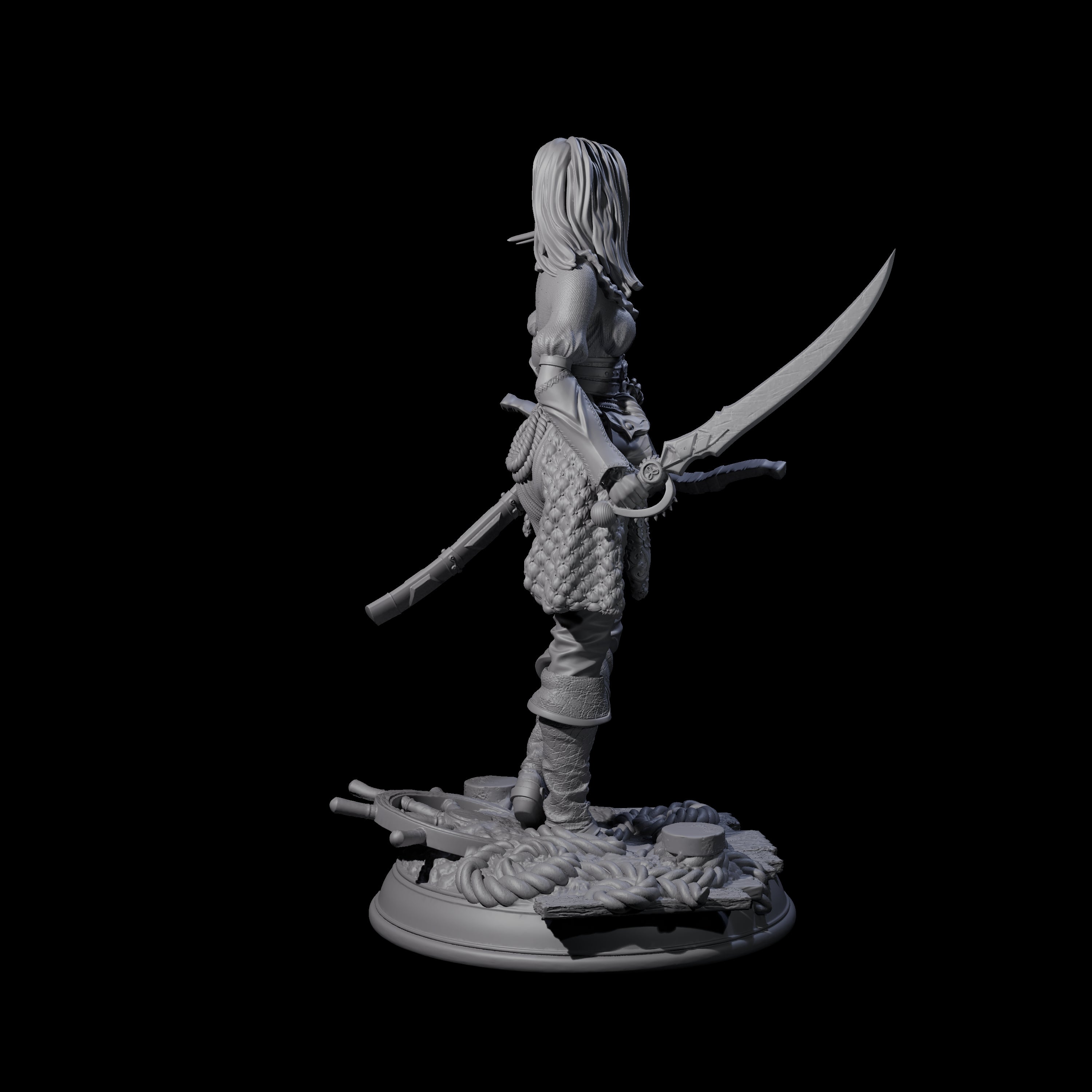 Bloodletter Pirate Miniature for Dungeons and Dragons, Pathfinder or other TTRPGs