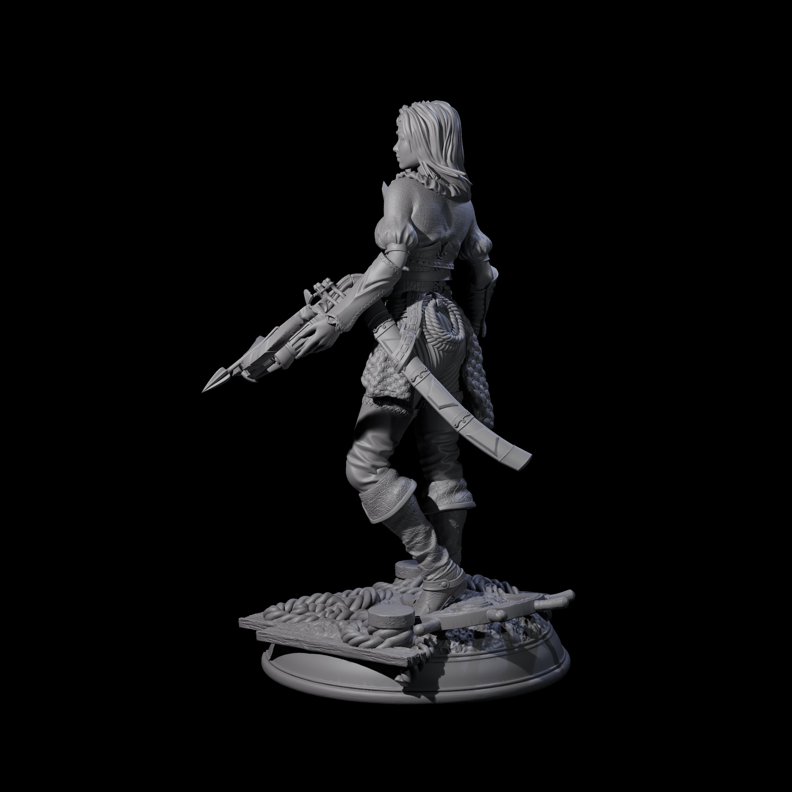 Bloodletter Pirate Miniature for Dungeons and Dragons, Pathfinder or other TTRPGs